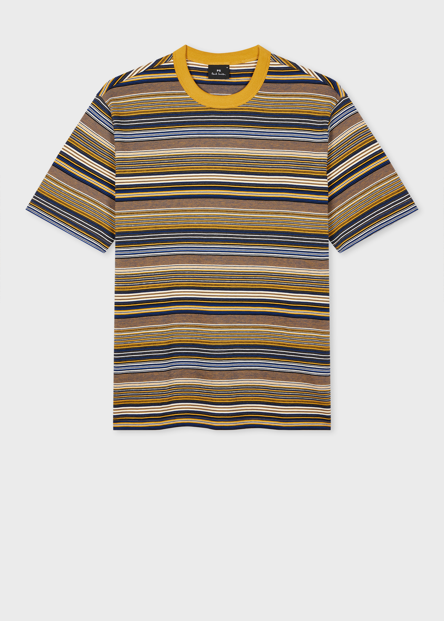 Men's Green And Blue Stripe Cotton T-Shirt