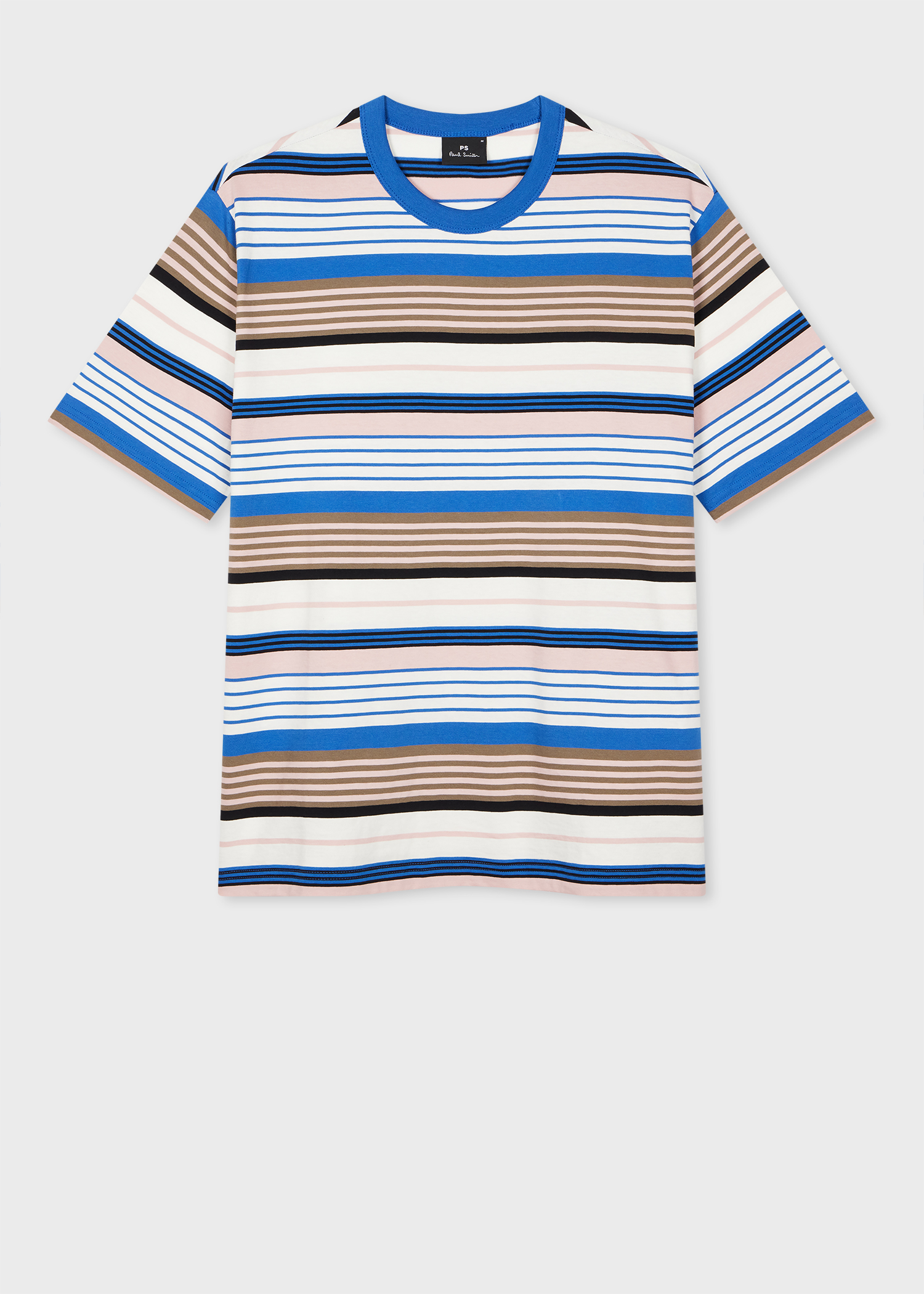 Men's Blue And Pink Stripe T-Shirt