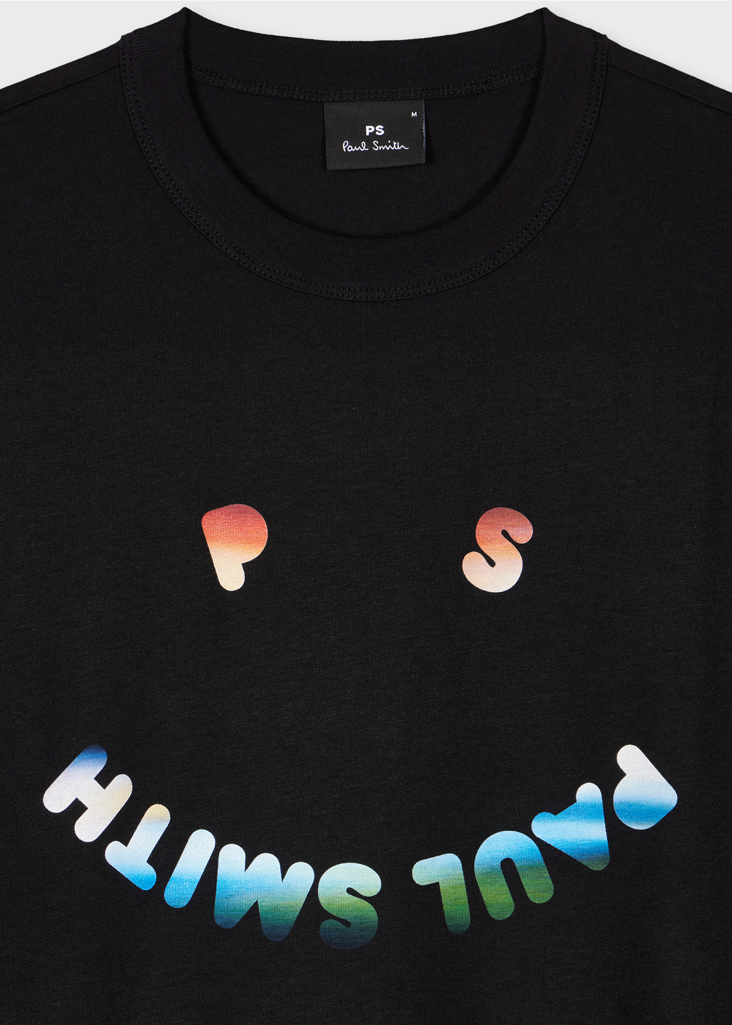 Men's White 'Happy Gradient' Print T-Shirt