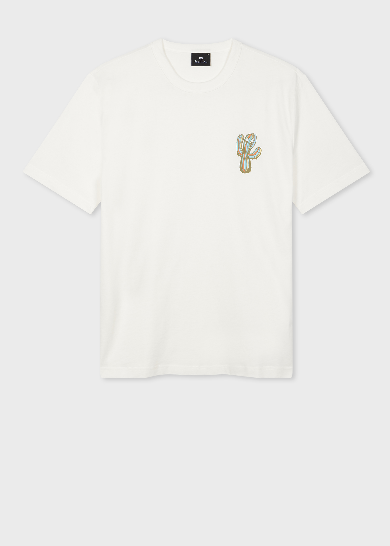 Tシャツ・カットソー PAUL SMITH Men T-shirt White M2R220XPP5120 02 Men's White Cotton Zebra Logo T-Shirt