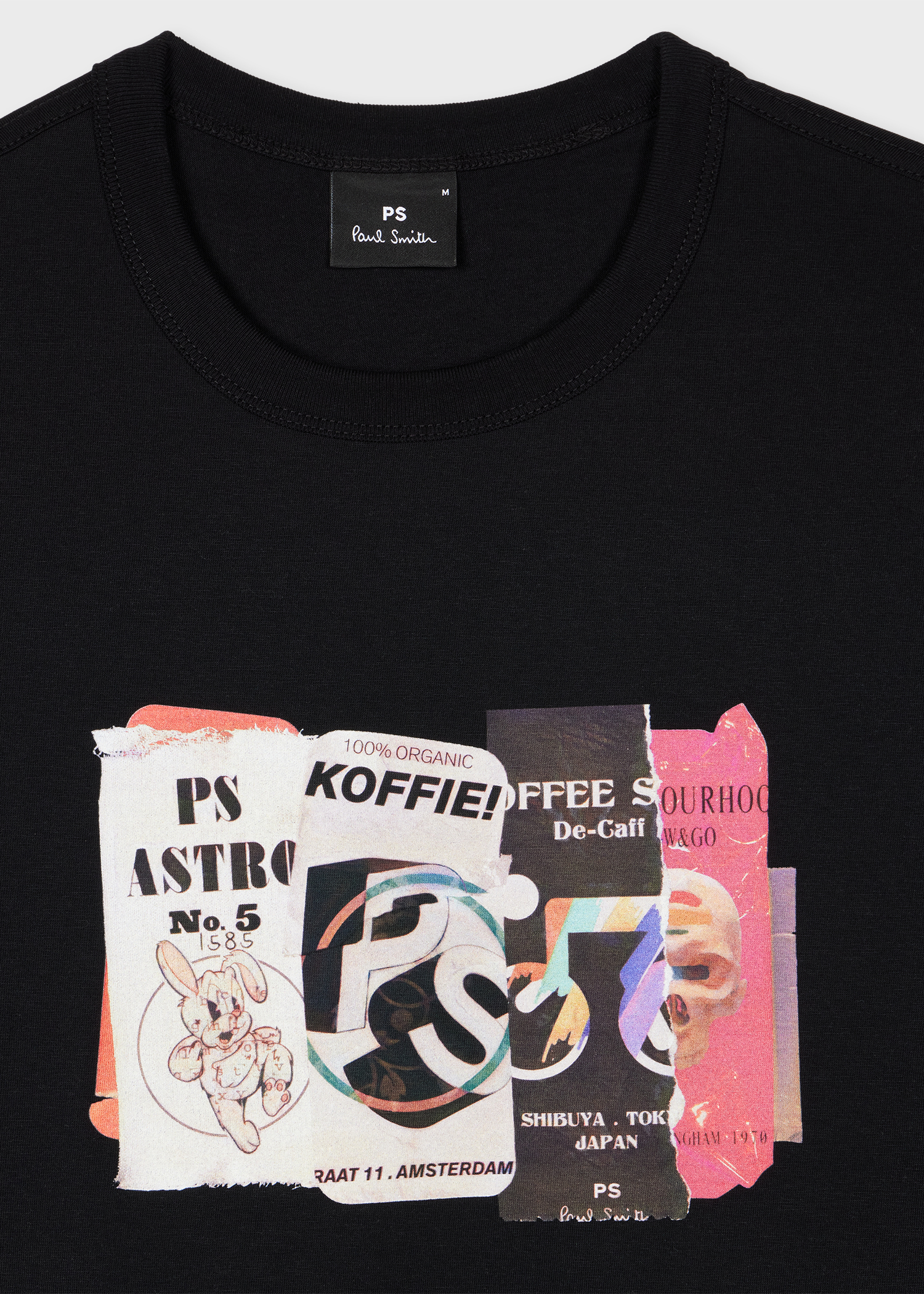 Paul Smith｜ (M2R 220X PP5122 01) Men's Black 'Cut & Paste' Print T-Shirt