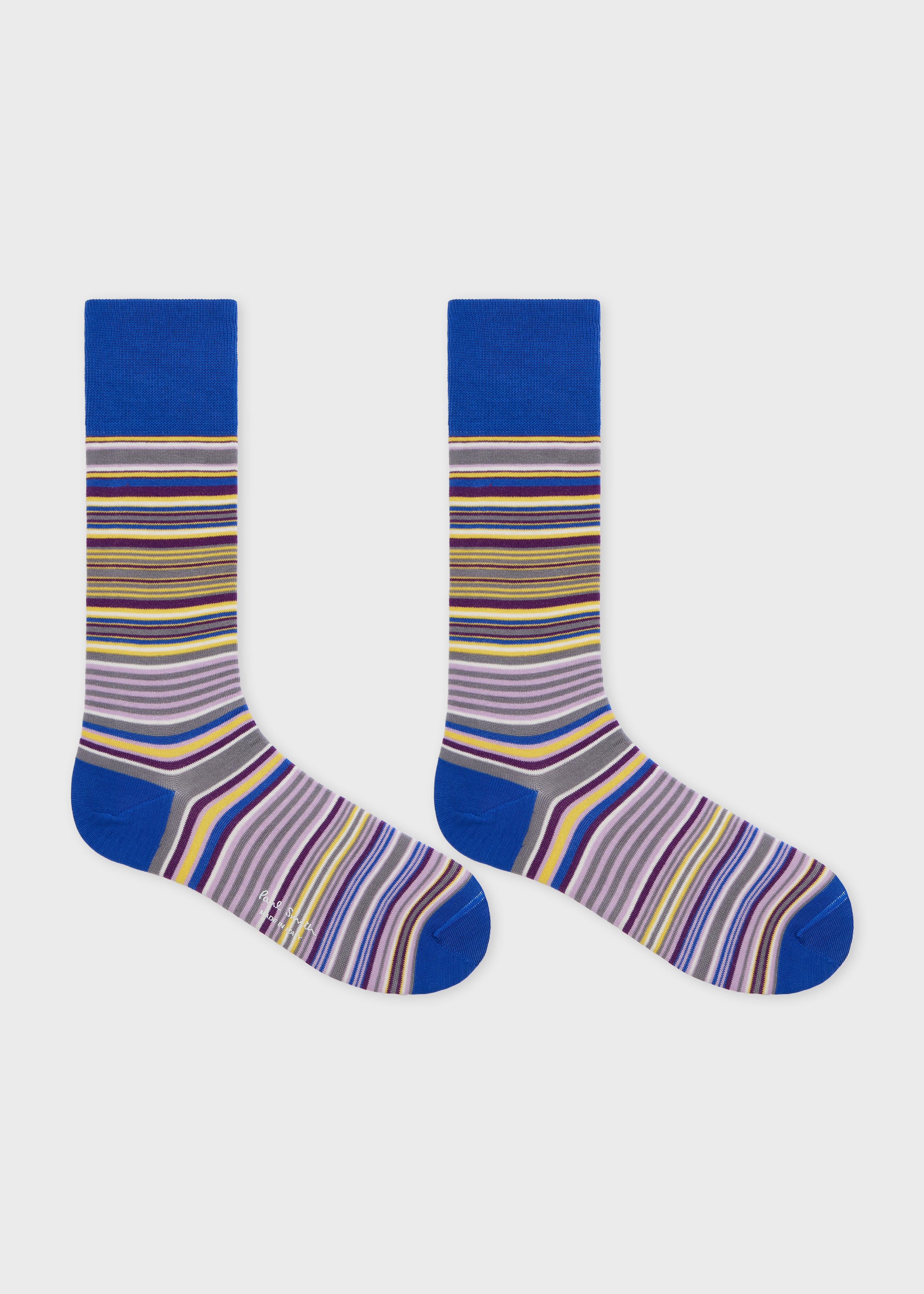 Paul Smith｜SOCKS/STOCKINGS/LEGGINGS (M1A 800E AF503 92) Navy Blue 'Signature Stripe' Ribbed Socks Paul Smith