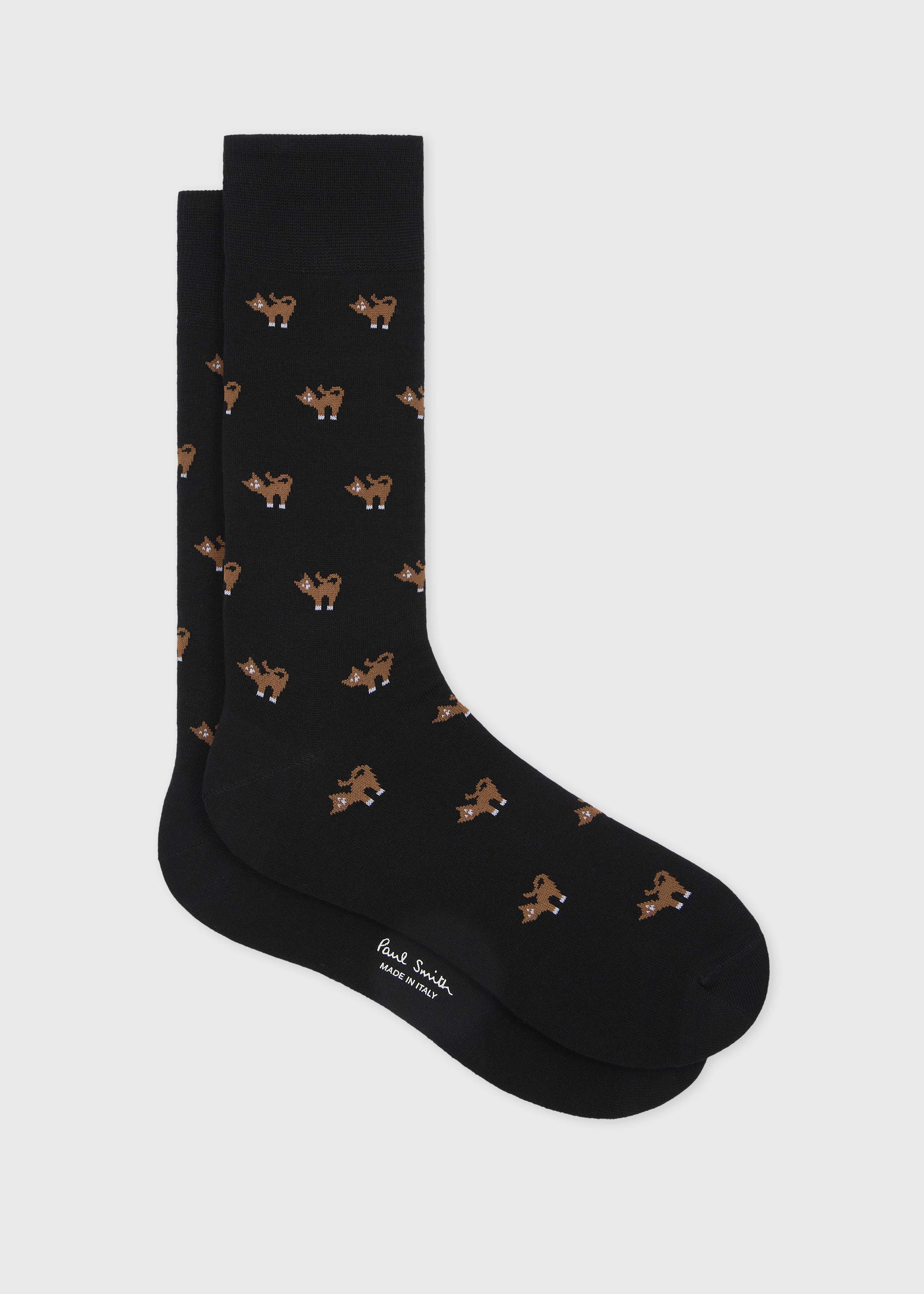 Men's Black 'Cat' Pattern Socks
