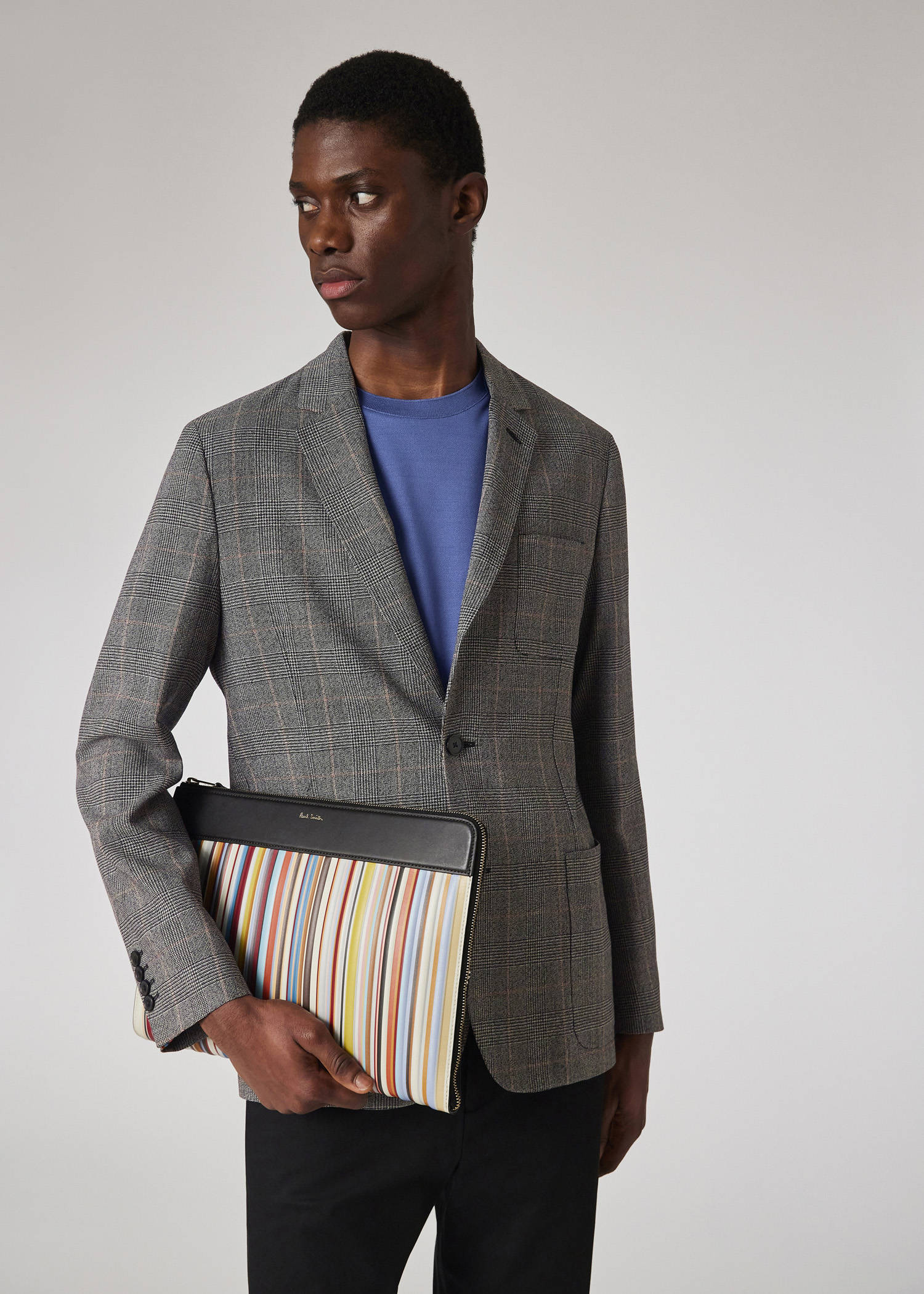 Grey Check Wool Unlined Blazer