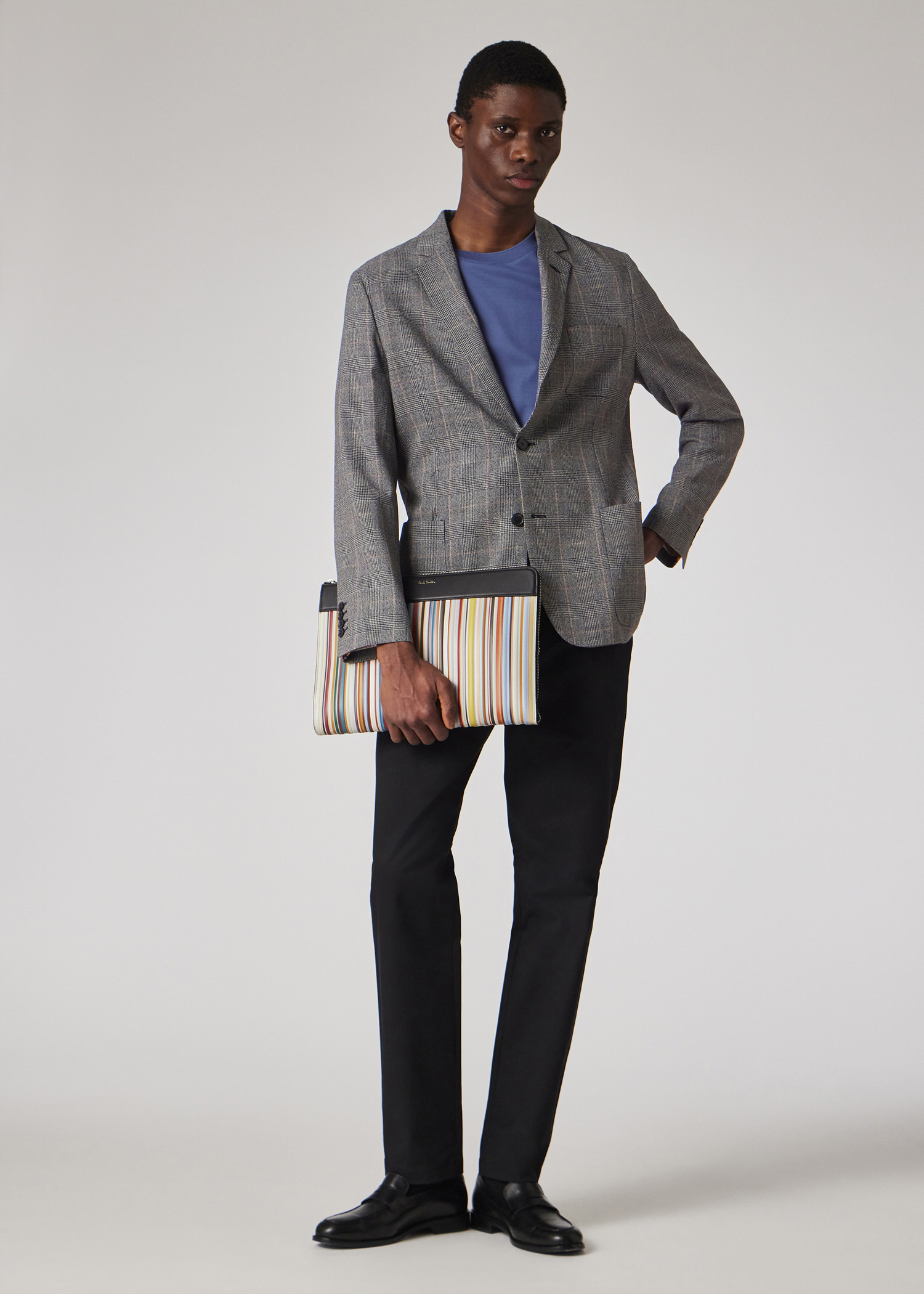 Grey Check Wool Unlined Blazer