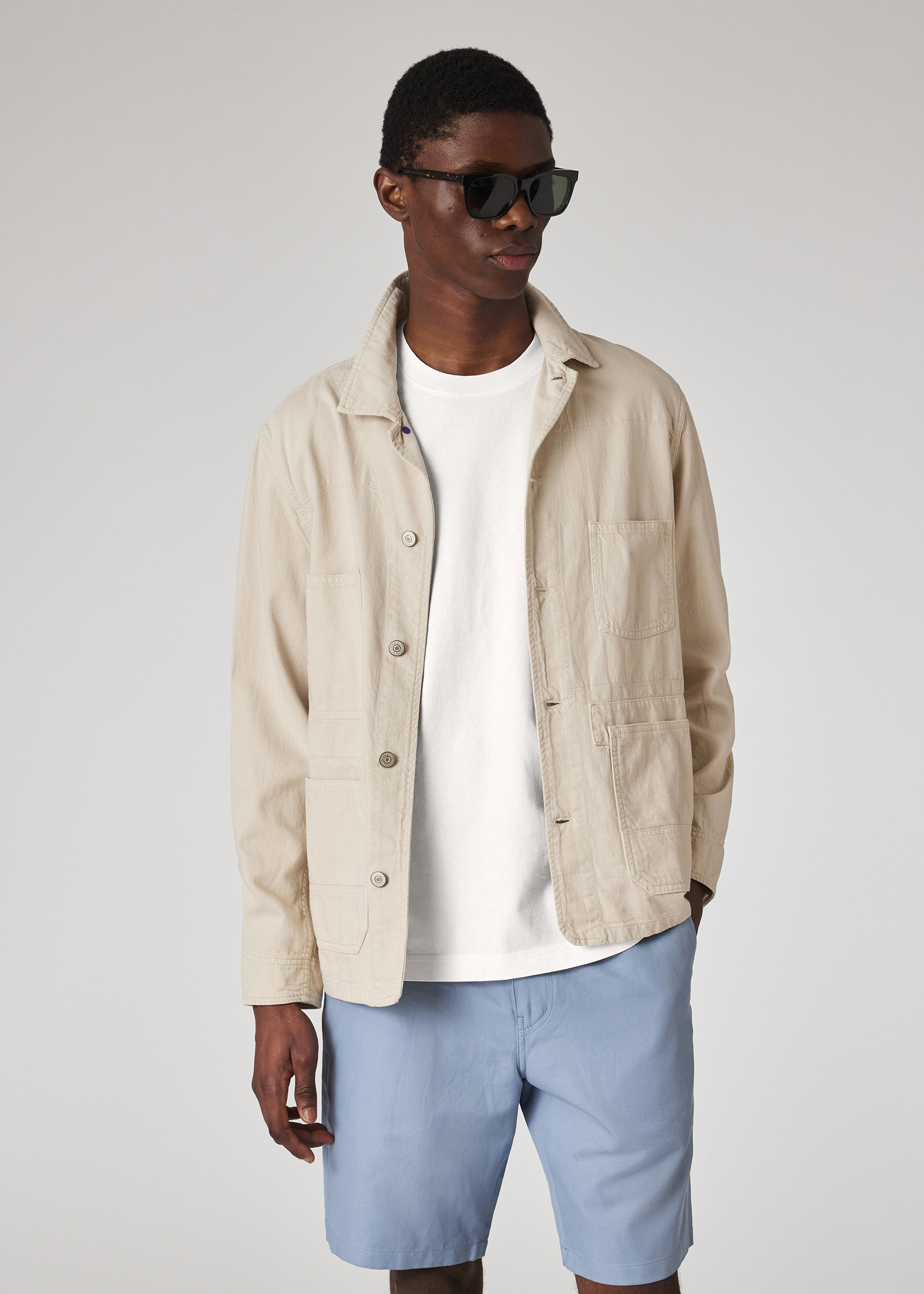 ジャケット・アウター ARMEN LINEN HERRINBONE WORK COAT ARMEN 〜 LINEN HERRINGBONE OVER-SIZED WORK COAT WITH