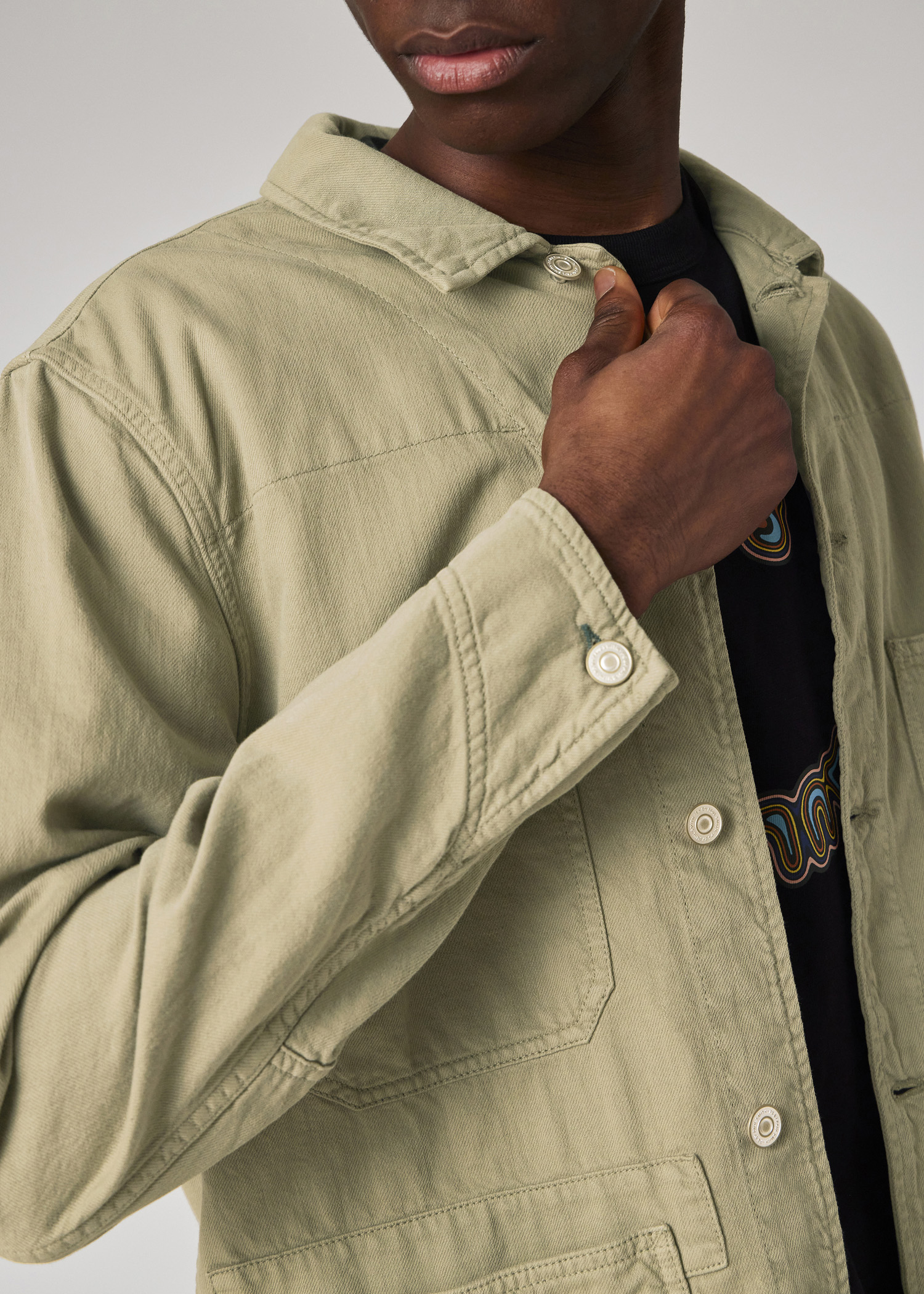 Paul Smith オリーブグリーン ジャケット Men's Green Garment-Dyed Organic Cotton Work Jacket