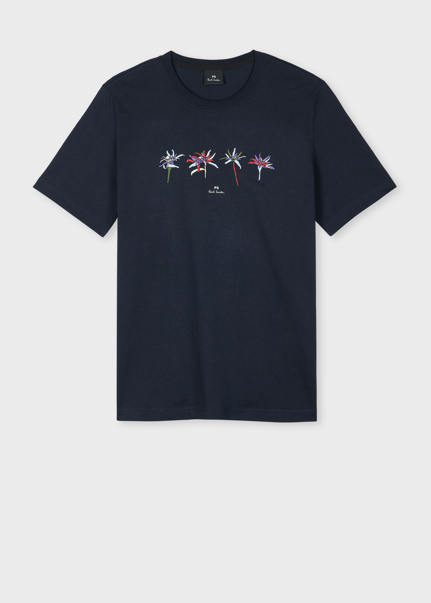 Paul Smith｜ (M2R 220X PP5073 79) Men's Dark Navy 'Edelweiss' Print T-Shirt