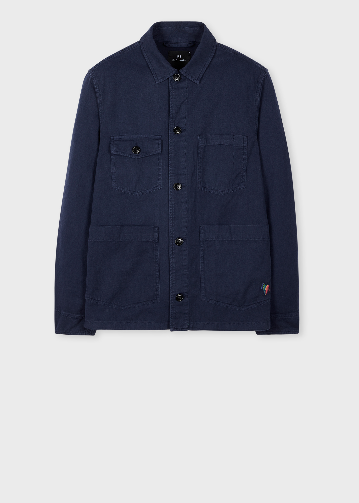 【関税込み】PS by Paul Smith ネイビー Zebra フーディ Men's Navy Garment-Dye 'Broad Stripe Zebra' Cotton Work Jacket