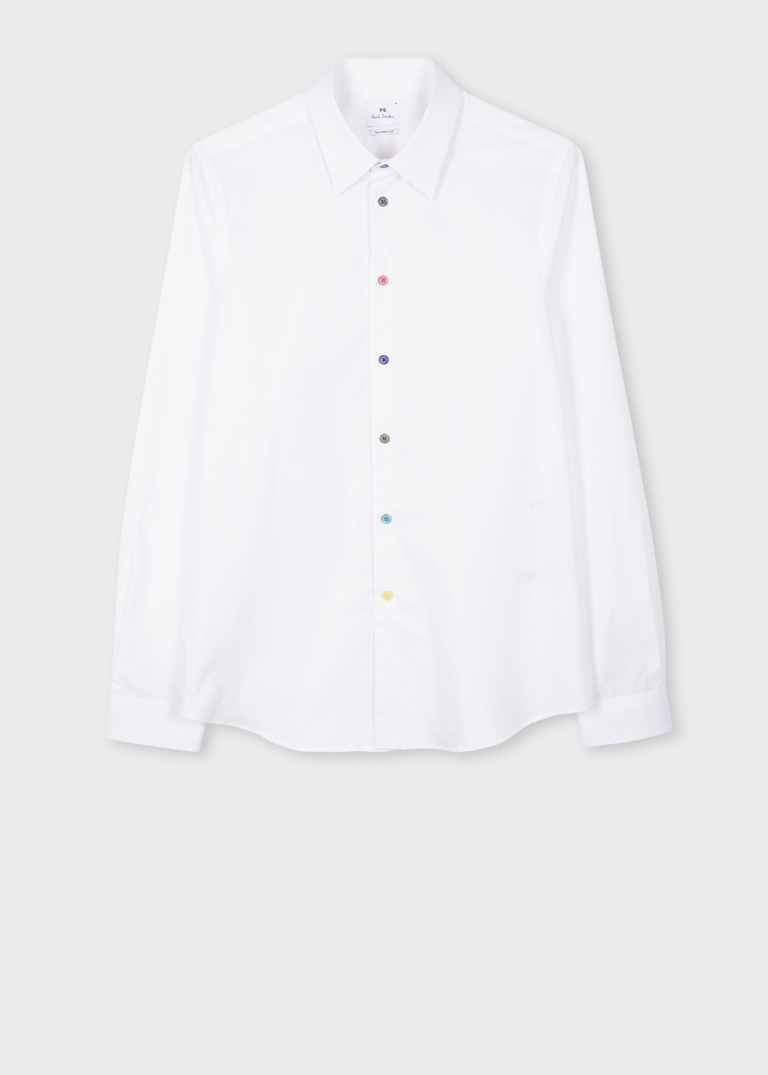 Men's Tailored-Fit White Stretch-Cotton Shirt With