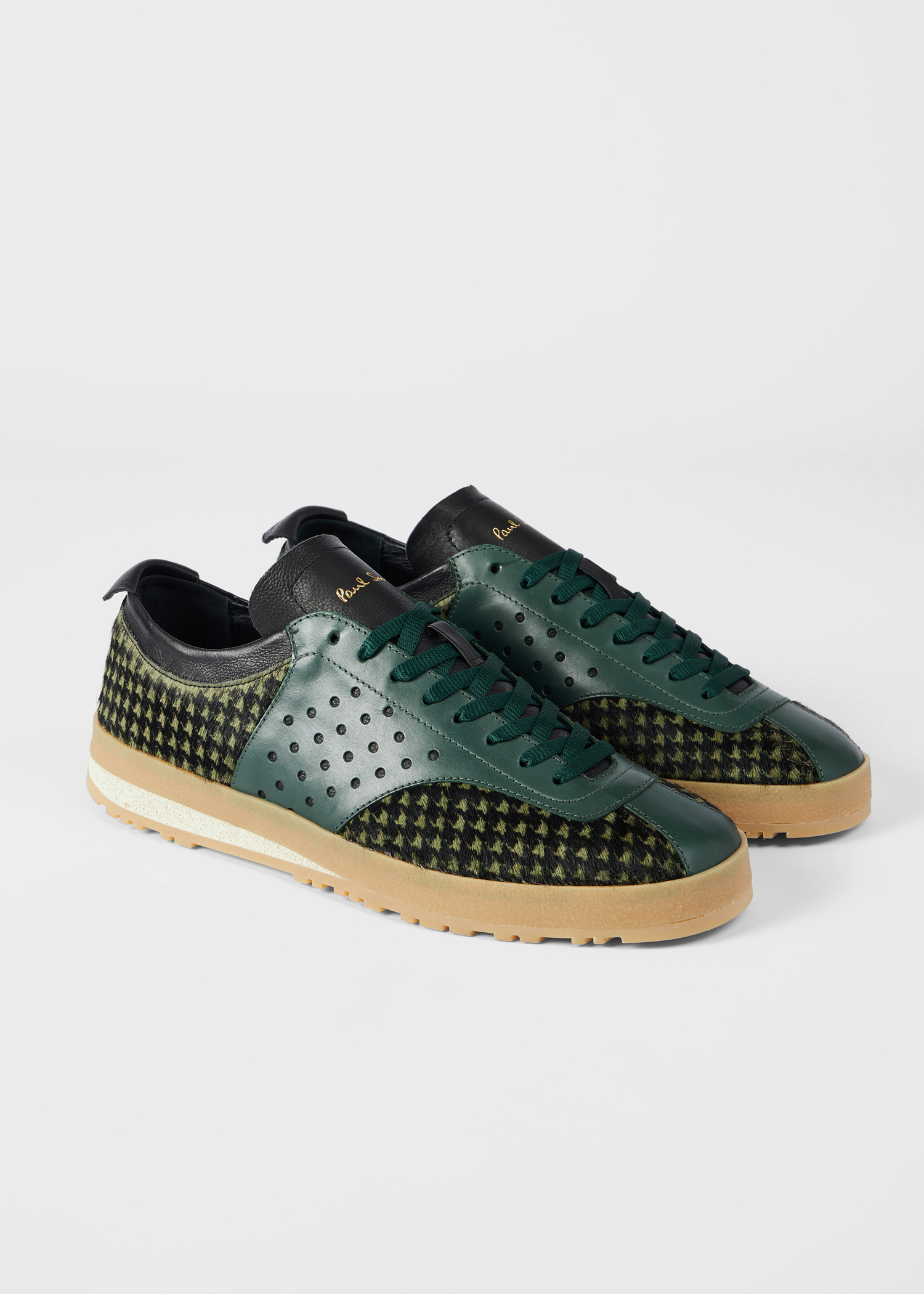 Green Houndstooth 'Zephyr' Trainers