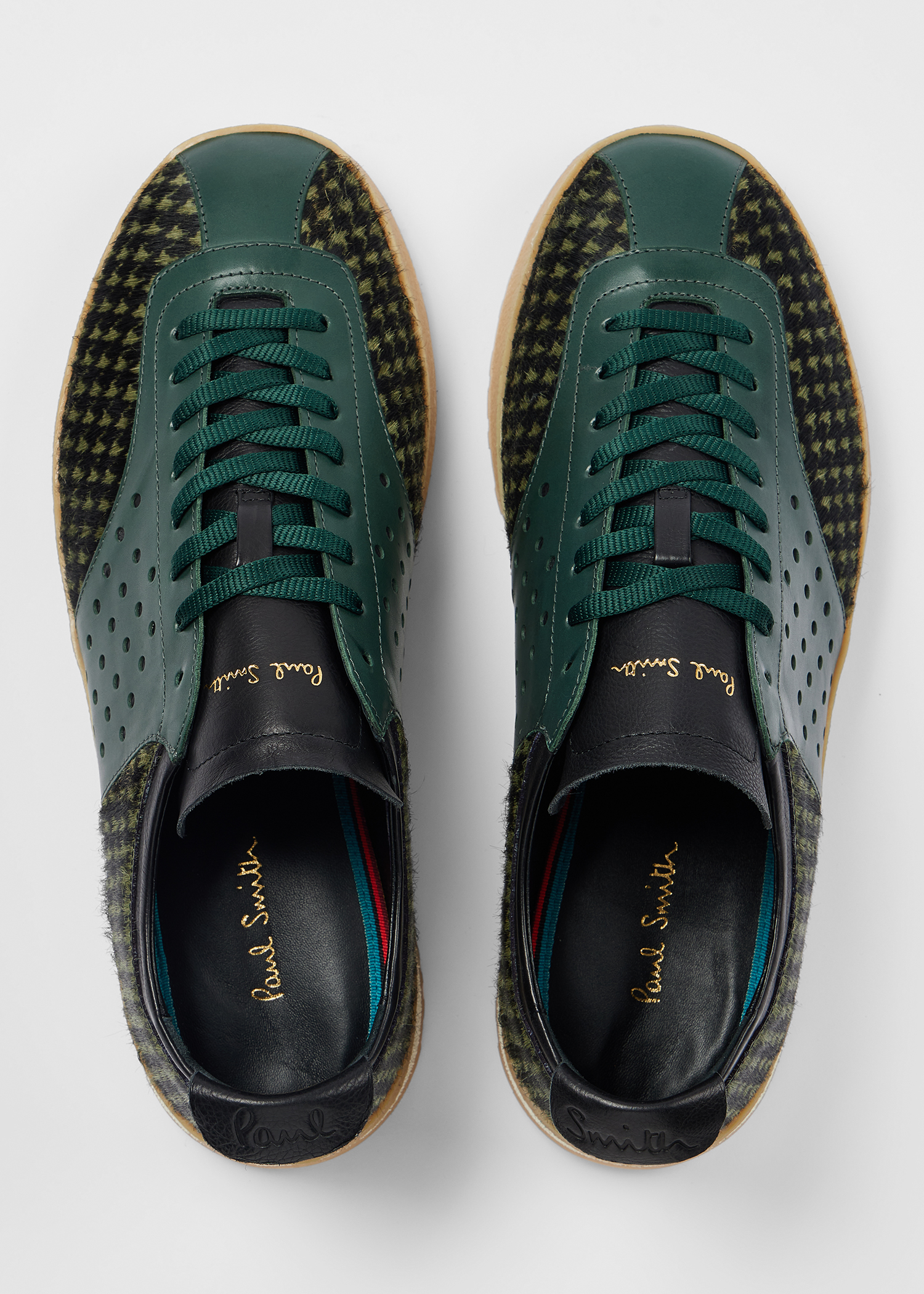 Green Houndstooth 'Zephyr' Trainers