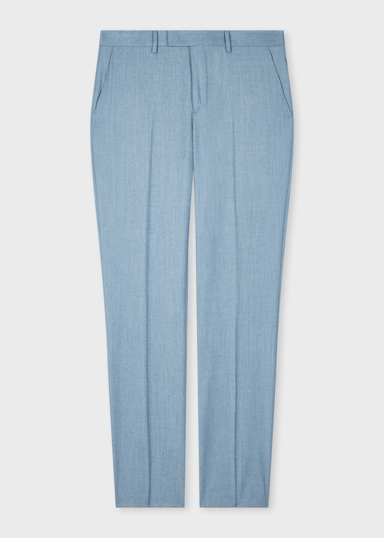 Tapered-Fit Light Blue Wool-Cashmere Flannel Trousers