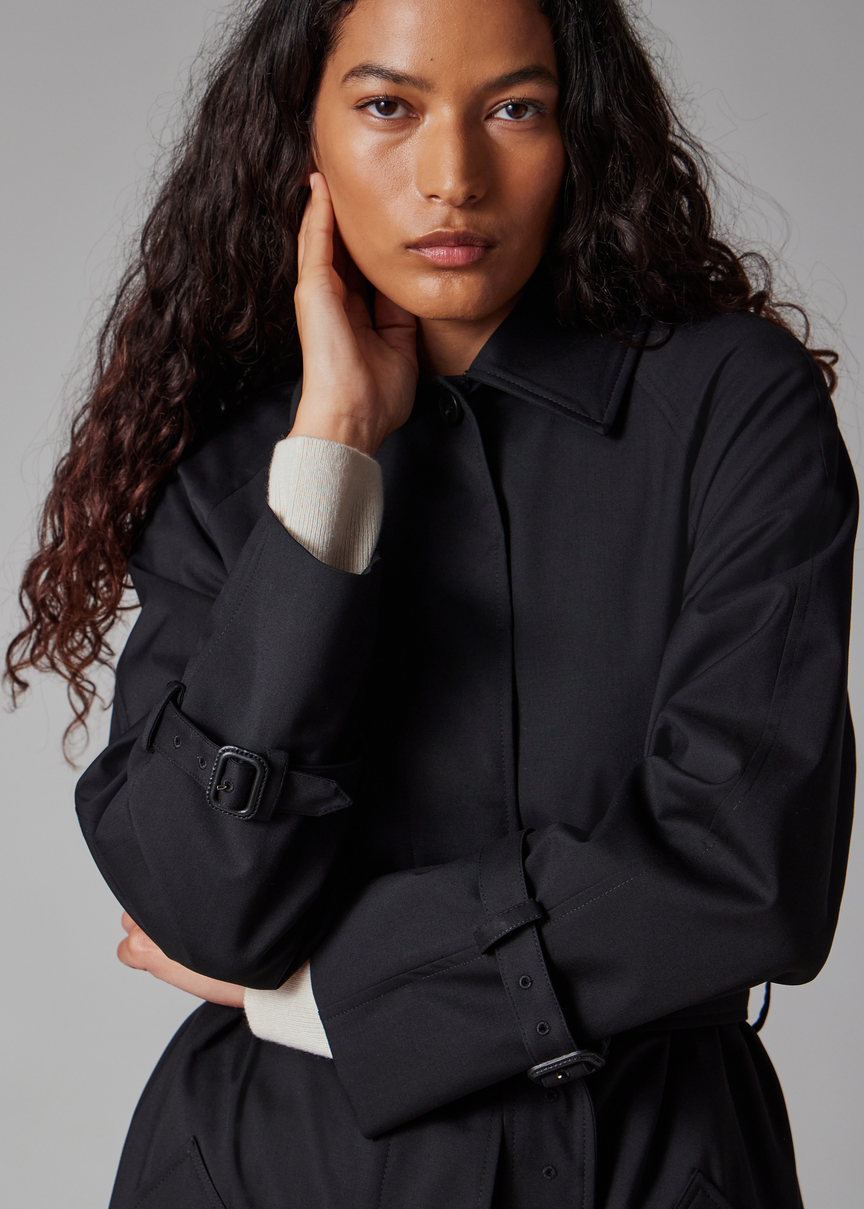 Women's Navy Storm System Wool Mac With Detachable Liner
