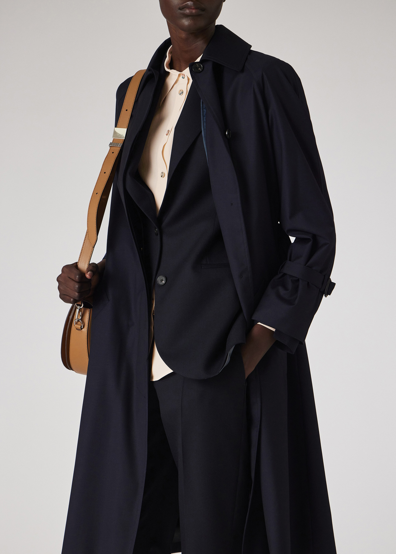 Women's Camel Wool Belted Trench Coat Women's Camel Wool Belted Trench Coat