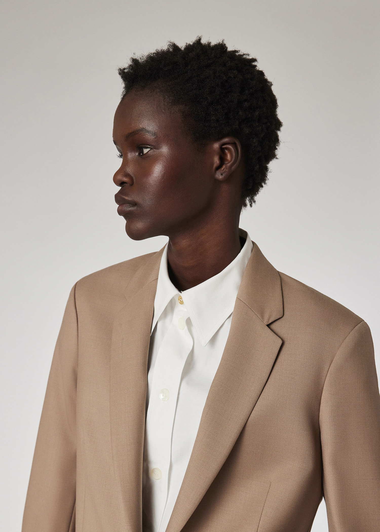A Suit To Travel In - Women's Taupe Wool Travel Blazer