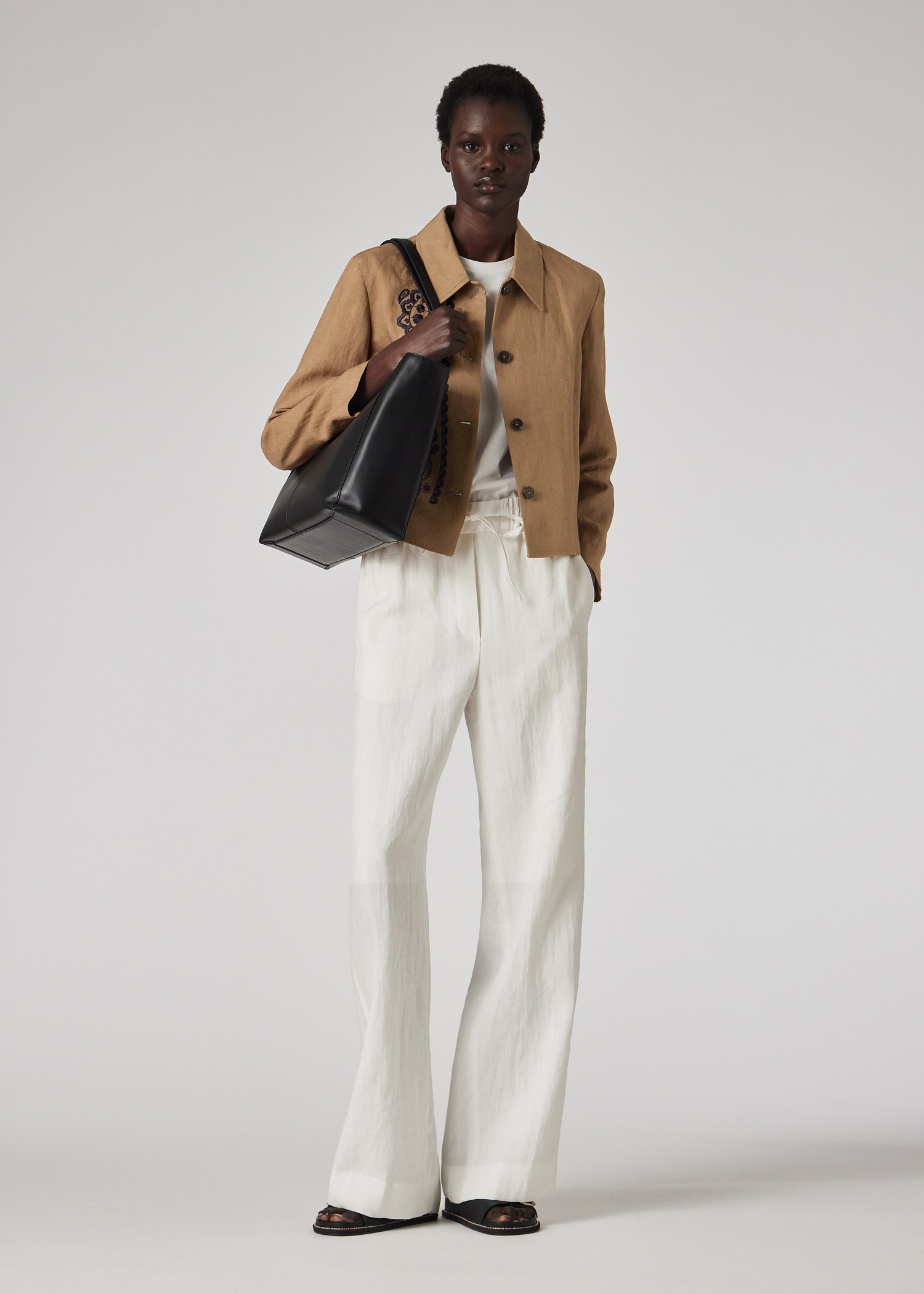 Women's Tan Paisley Linen Jacket