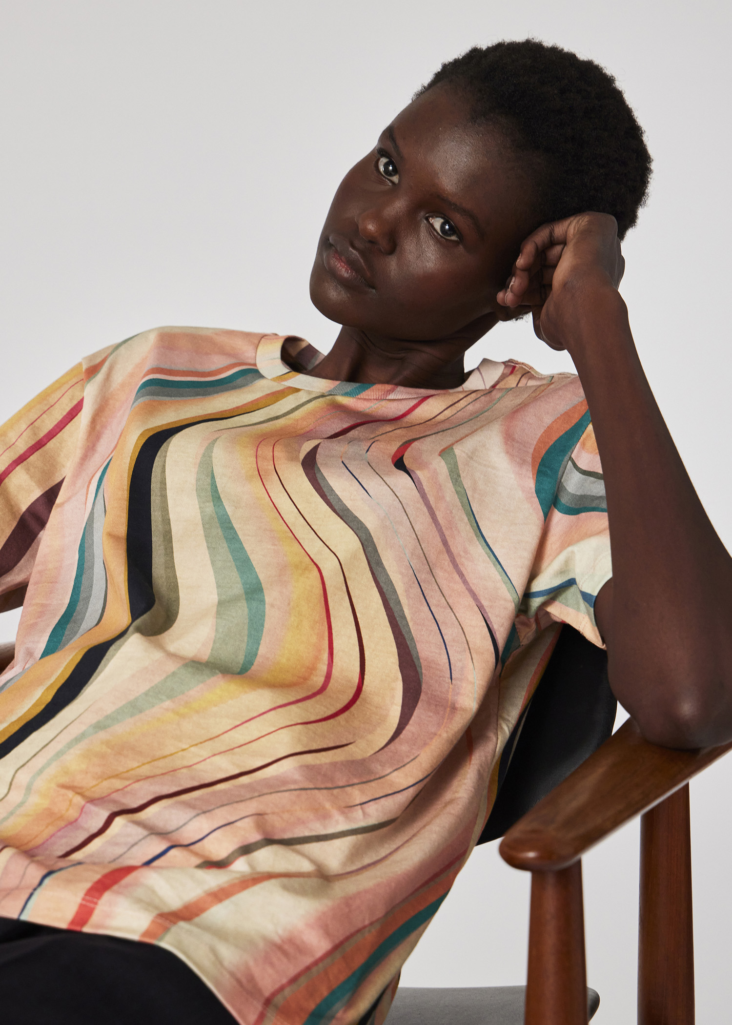 Tシャツ・カットソー PS PAUL SMITH Woman T-Shirt Multicolor W2R232VNP4788 92 Women's 'Dusky Swirl' T-Shirt