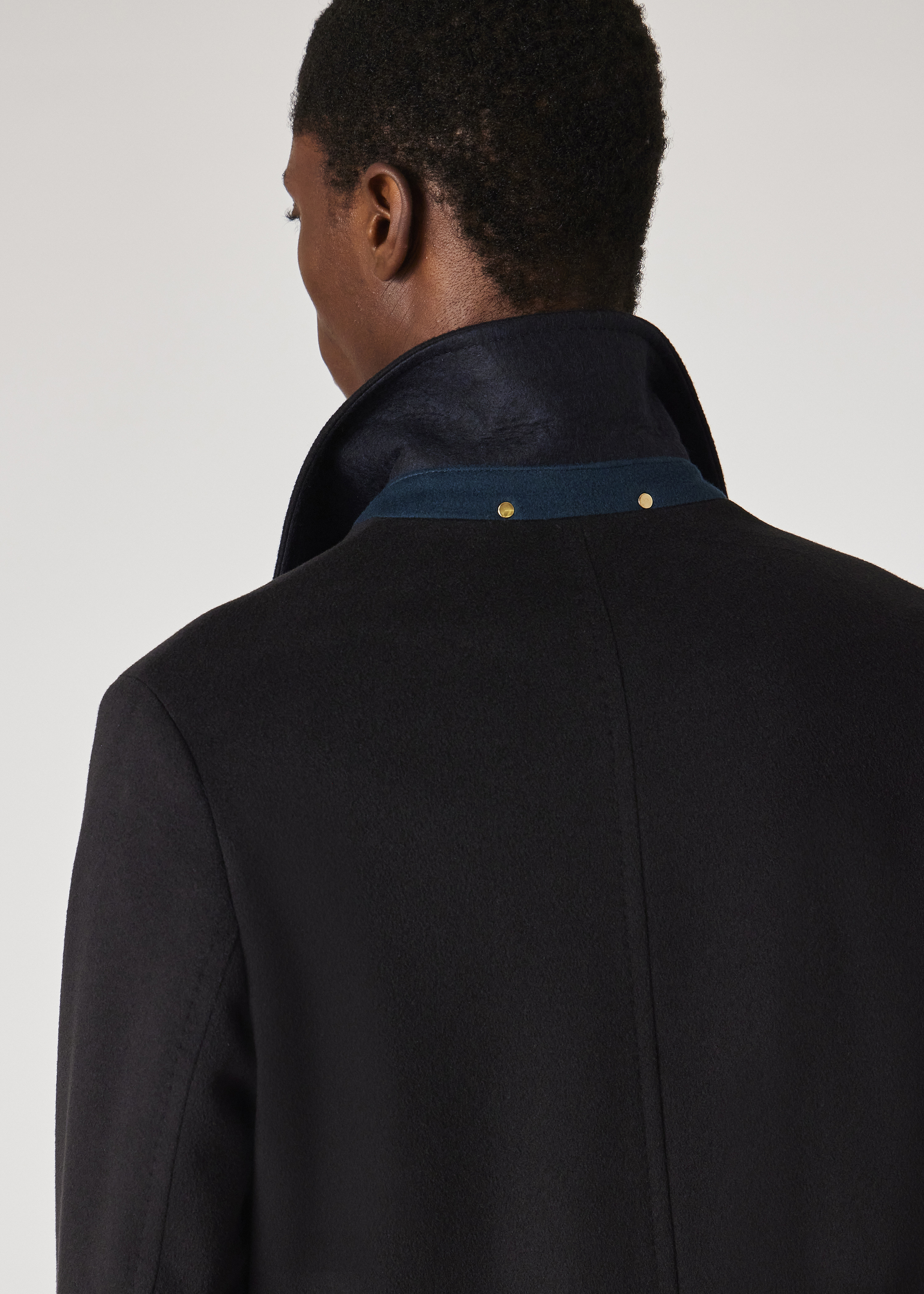 ジャケット・アウター Paul smith alpaca wool long coat navy ex Women's Navy Storm System Wool Mac With Detachable Liner