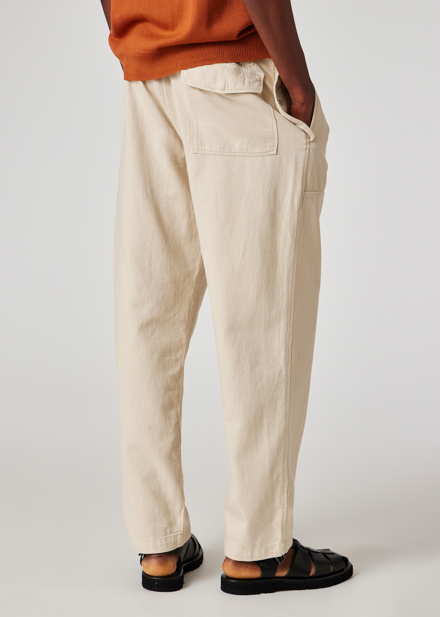 パンツ Paul Smith Relaxed-Fit Wide Leg Linen Cargo Trousers Men's Khaki Green Cotton-Linen Cargo Trousers