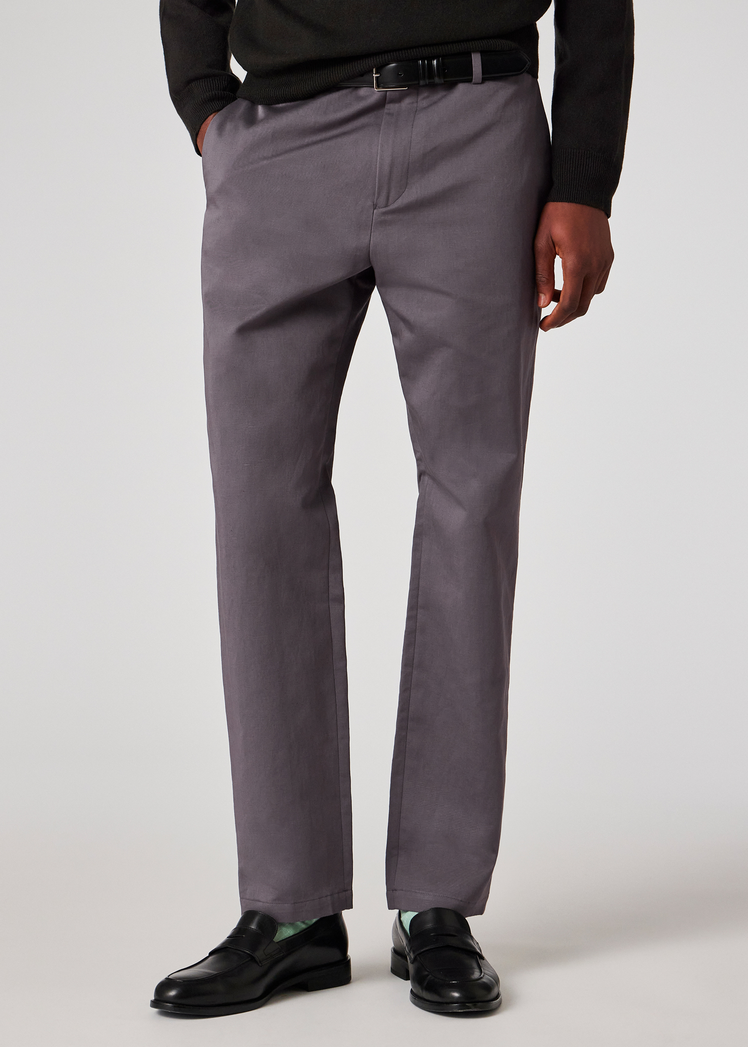 Dusty Mauve Cotton-Linen Trousers