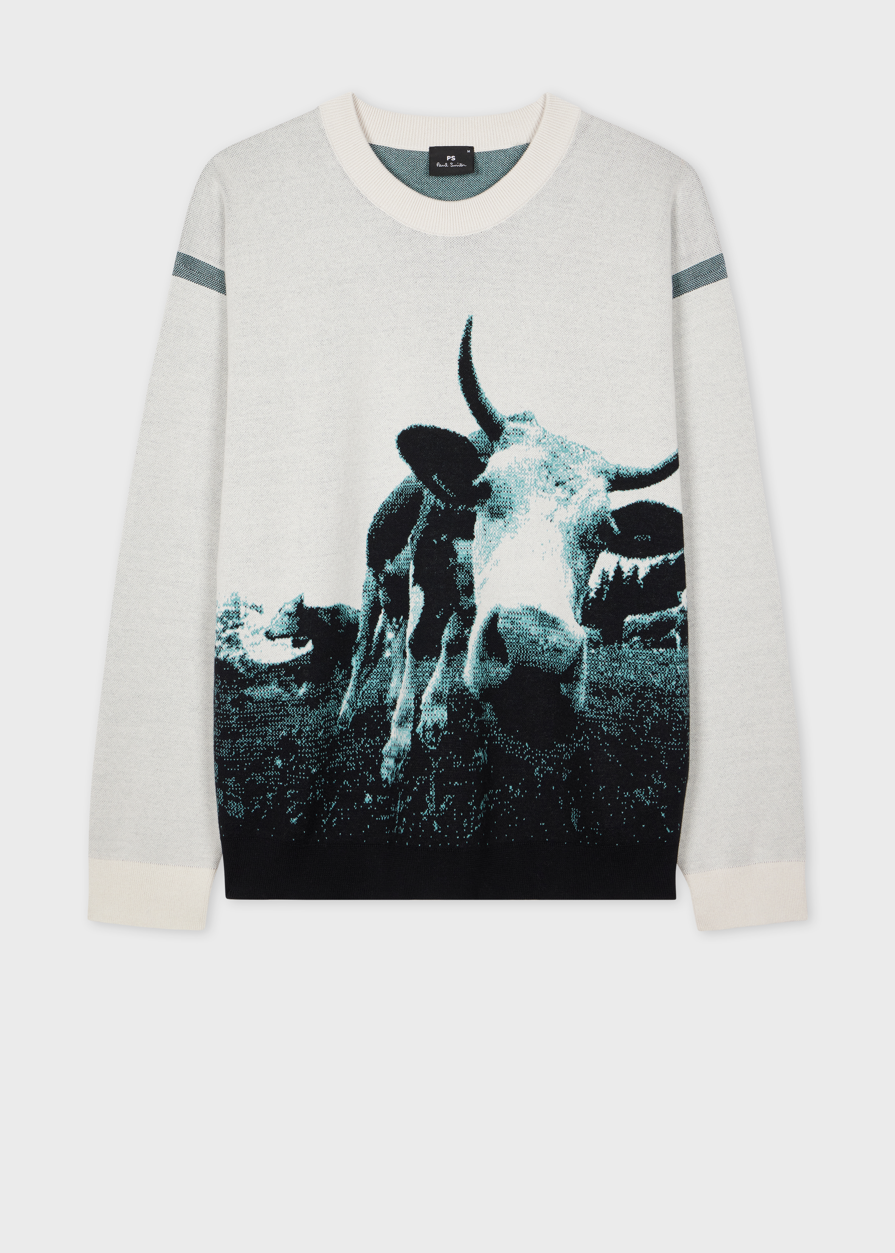 Men's 'Cow' Jacquard Cotton Sweater