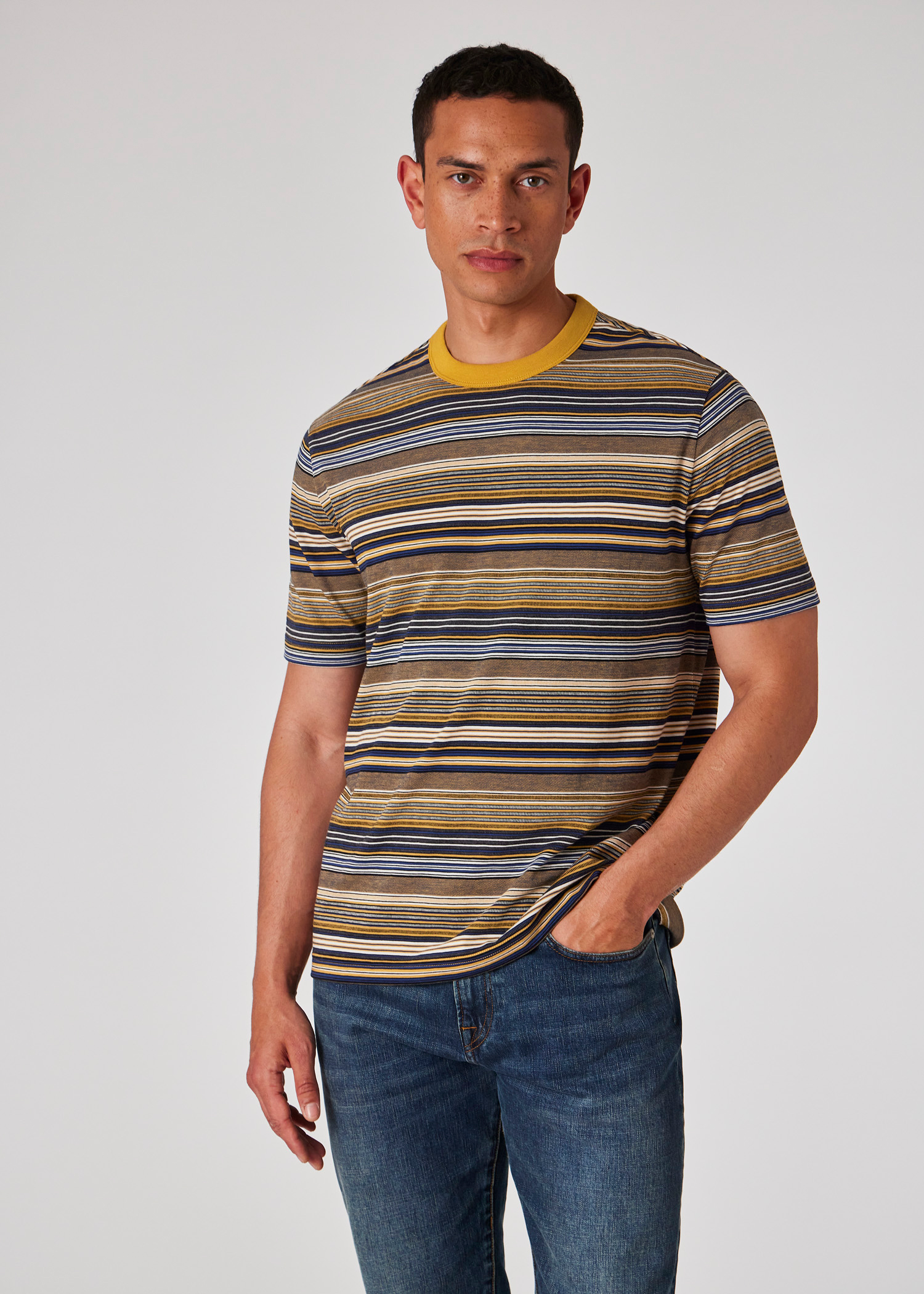Tシャツ・カットソー PAUL SMITH Men T Shirts M2R010R PP513149 Blue Paul Smith M2R010R Man Blue T-shirts and Polos - Zuklat