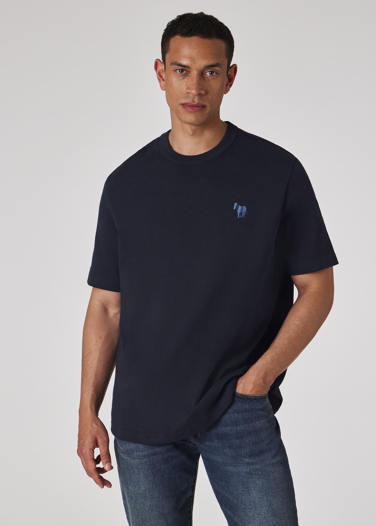 Tシャツ・カットソー Paul Smith SS24 ZEBRA PRINT T-SHIRT (M2R-731Y-MP4540_79) Men's Black Zebra Logo Print T-Shirt