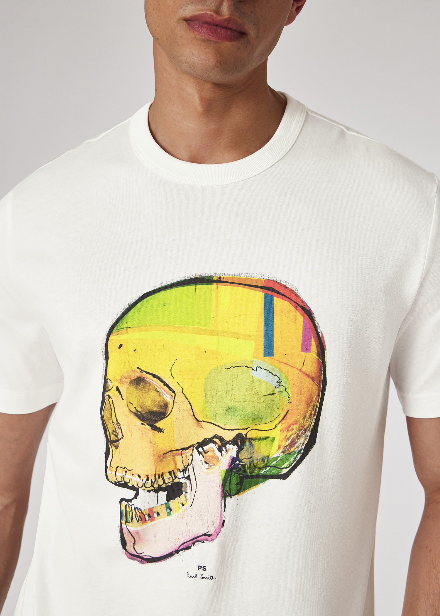 Men's Black 'Skull Sketch' Print T-Shirt