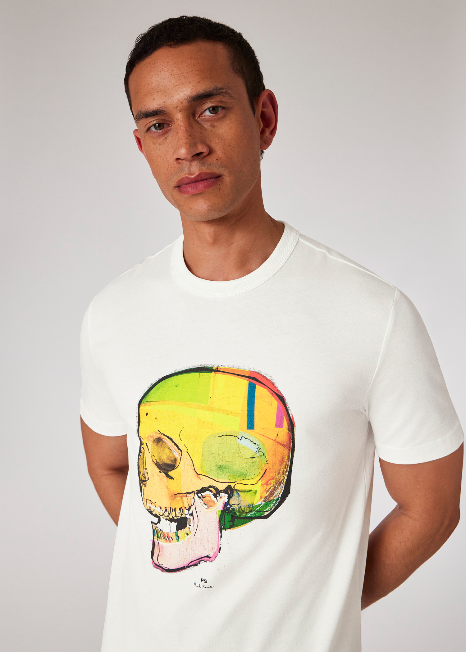 Men's Black 'Skull Sketch' Print T-Shirt