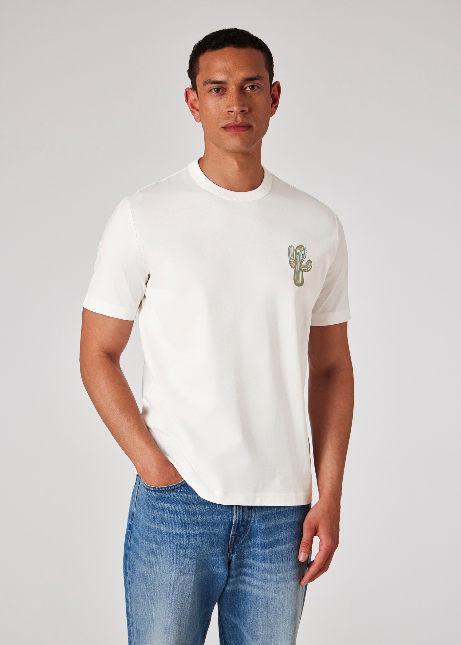 ★Paul Smith★Cactus T-Shirt Tシャツ 関税込 Men's White 'Cactus' Print T-Shirt