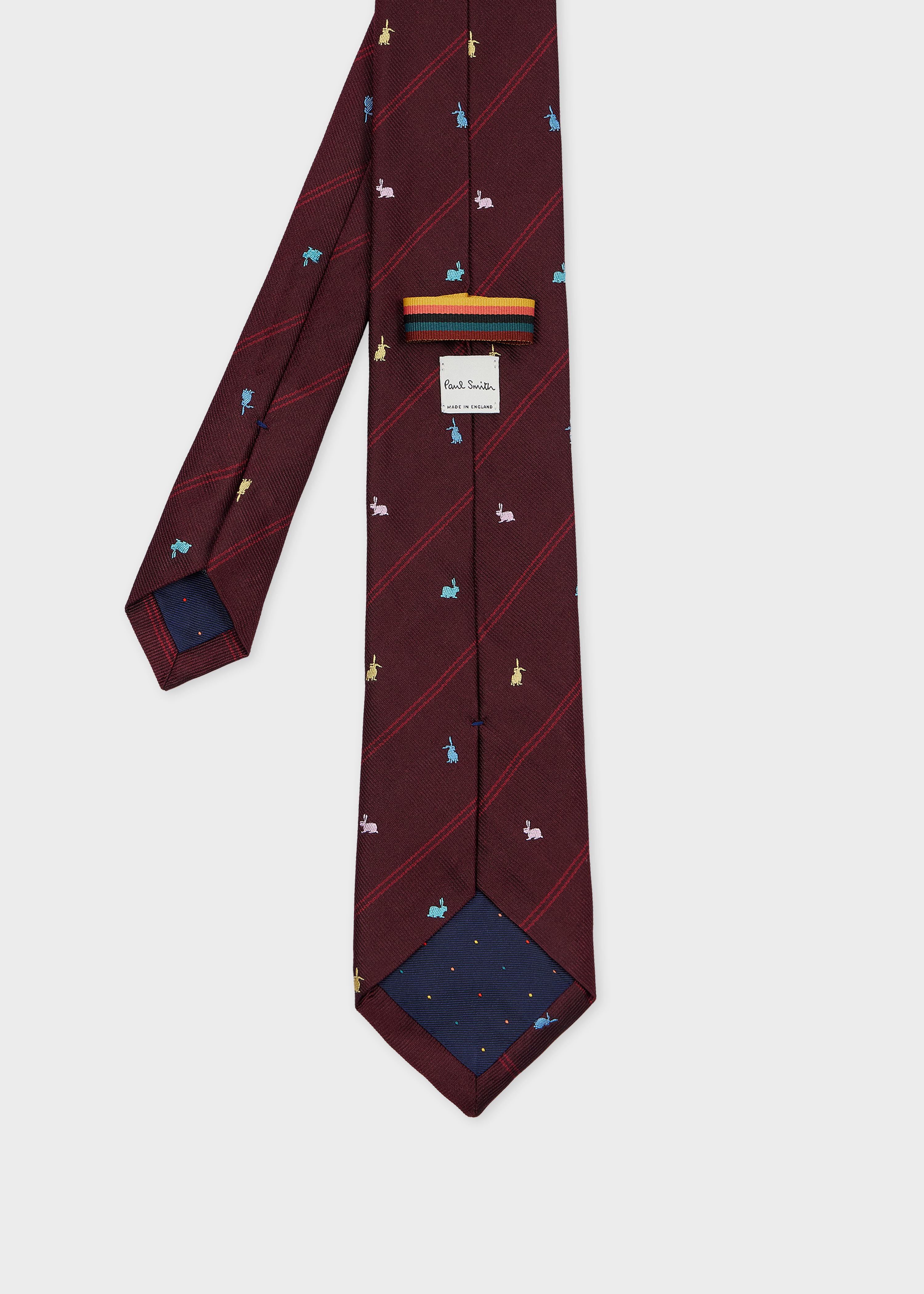ネクタイ　Paul Smith Men's Navy Silk 'Rabbit' Pinstripe Tie