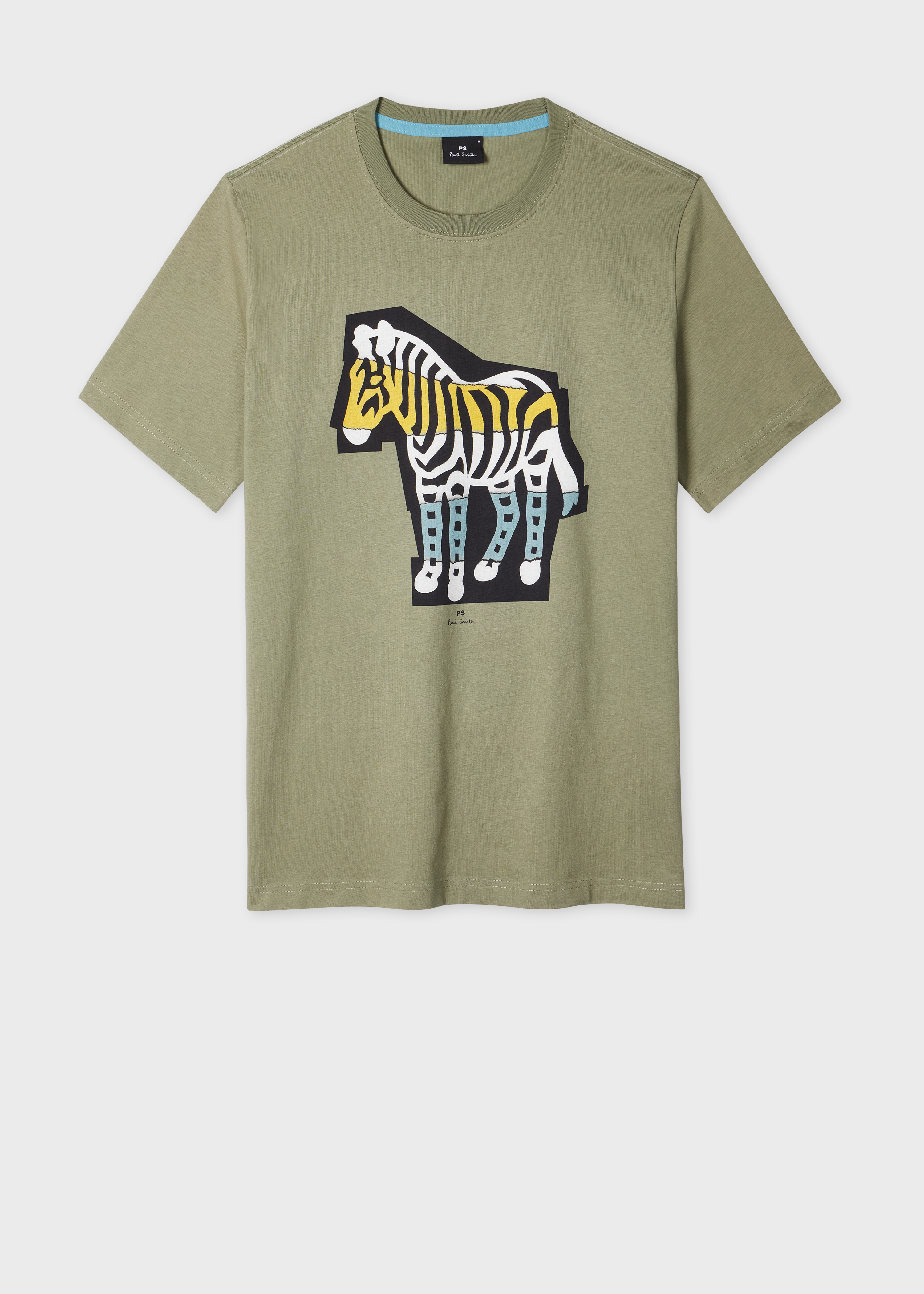 Men's Khaki 'Zebra Cutout' Print T-Shirt