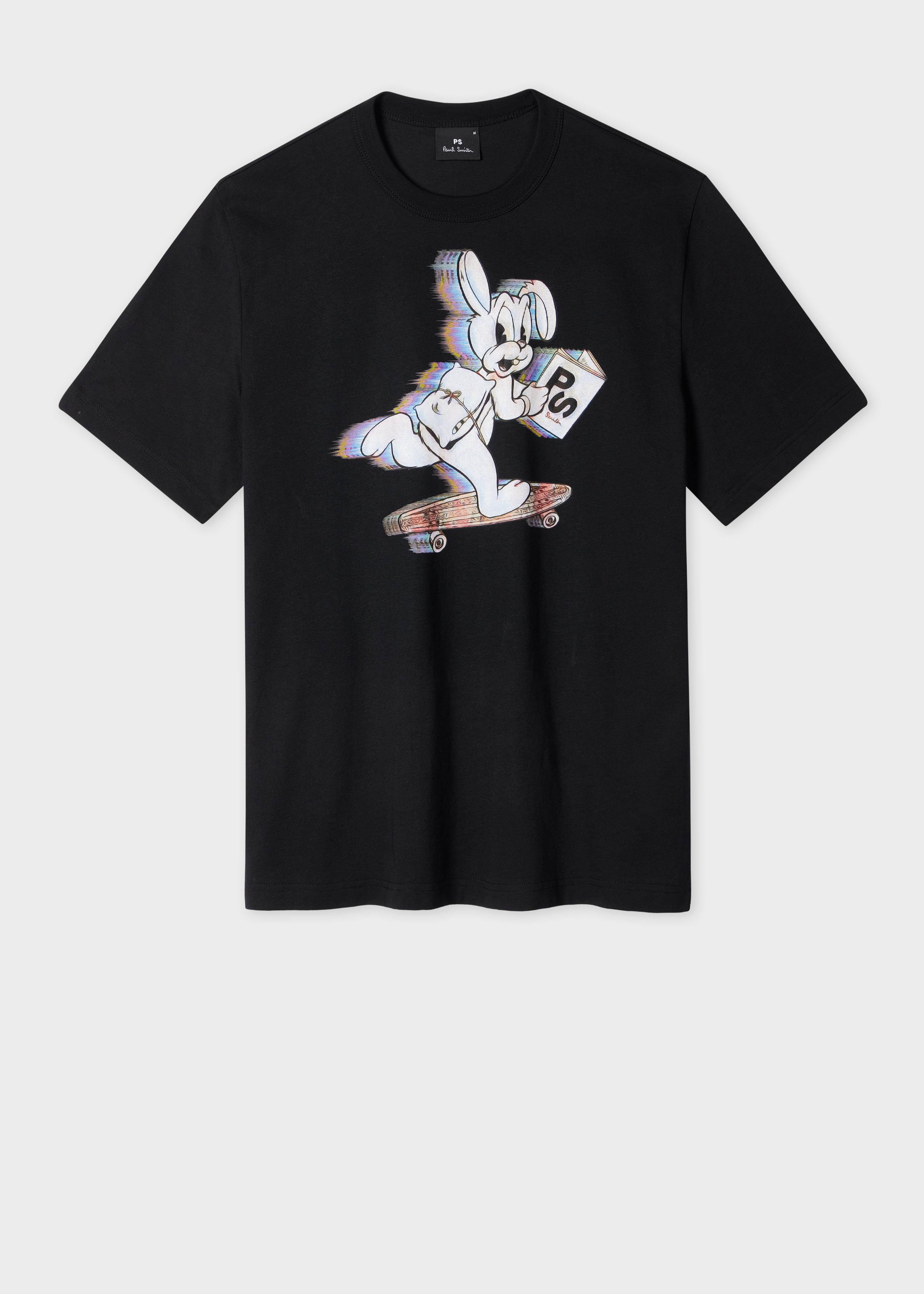 Men's Black 'Skate Bunny' Print T-Shirt