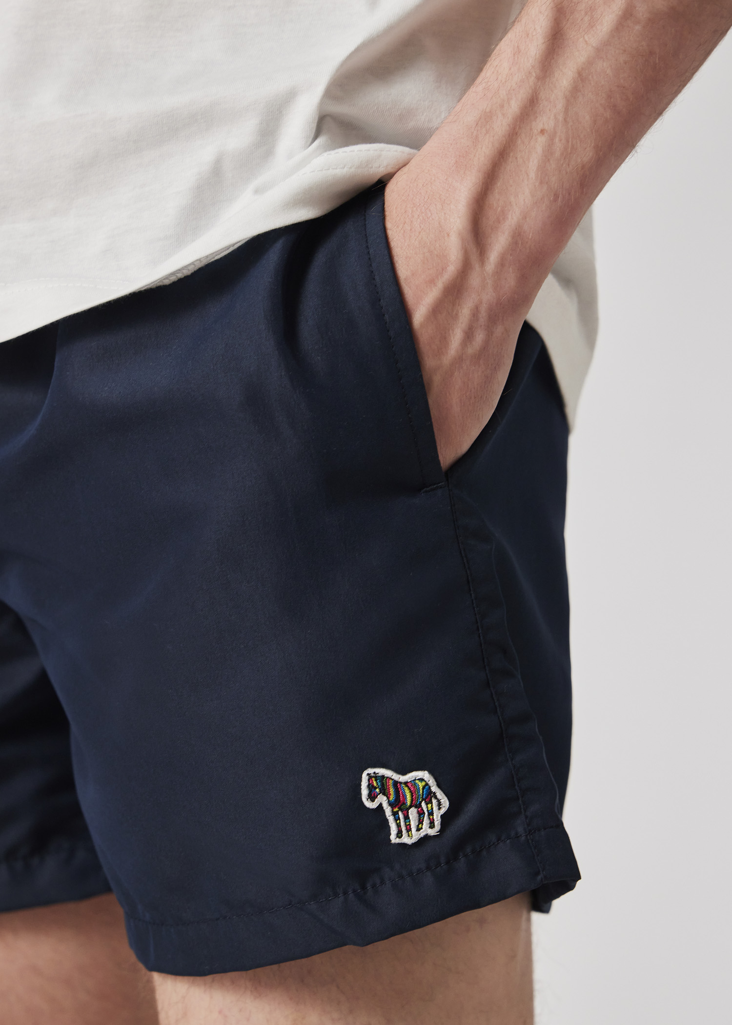 Men's Navy Zebra Logo Swim Shorts