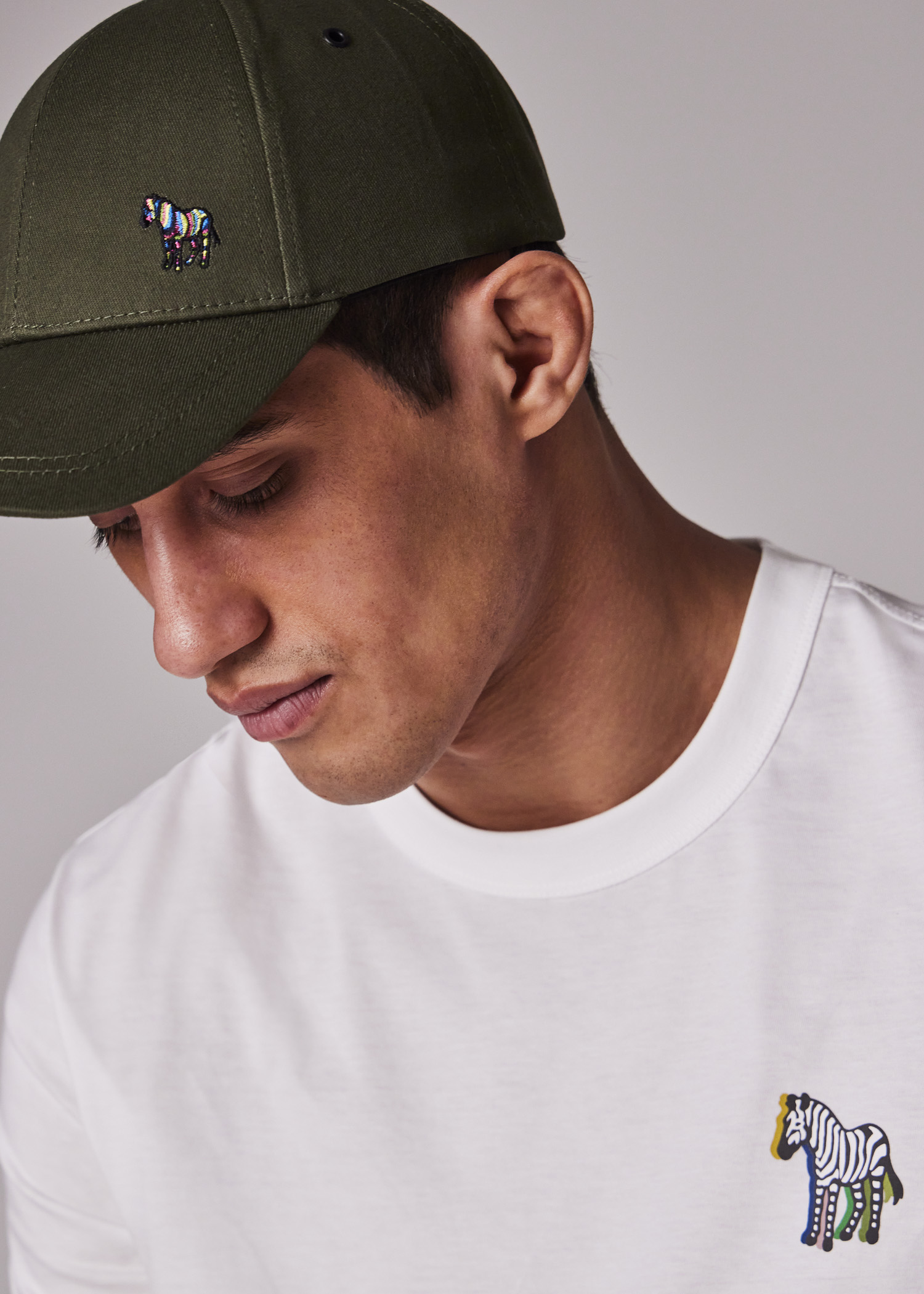 Men's Light Green Zebra Logo Baseball Cap