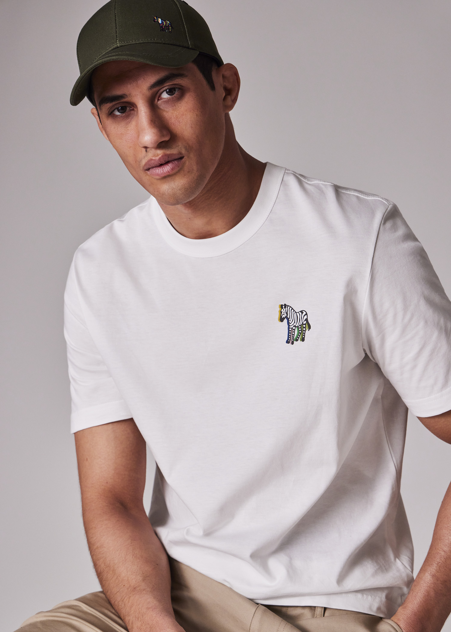 Men's White '3D Zebra' Print T-Shirt