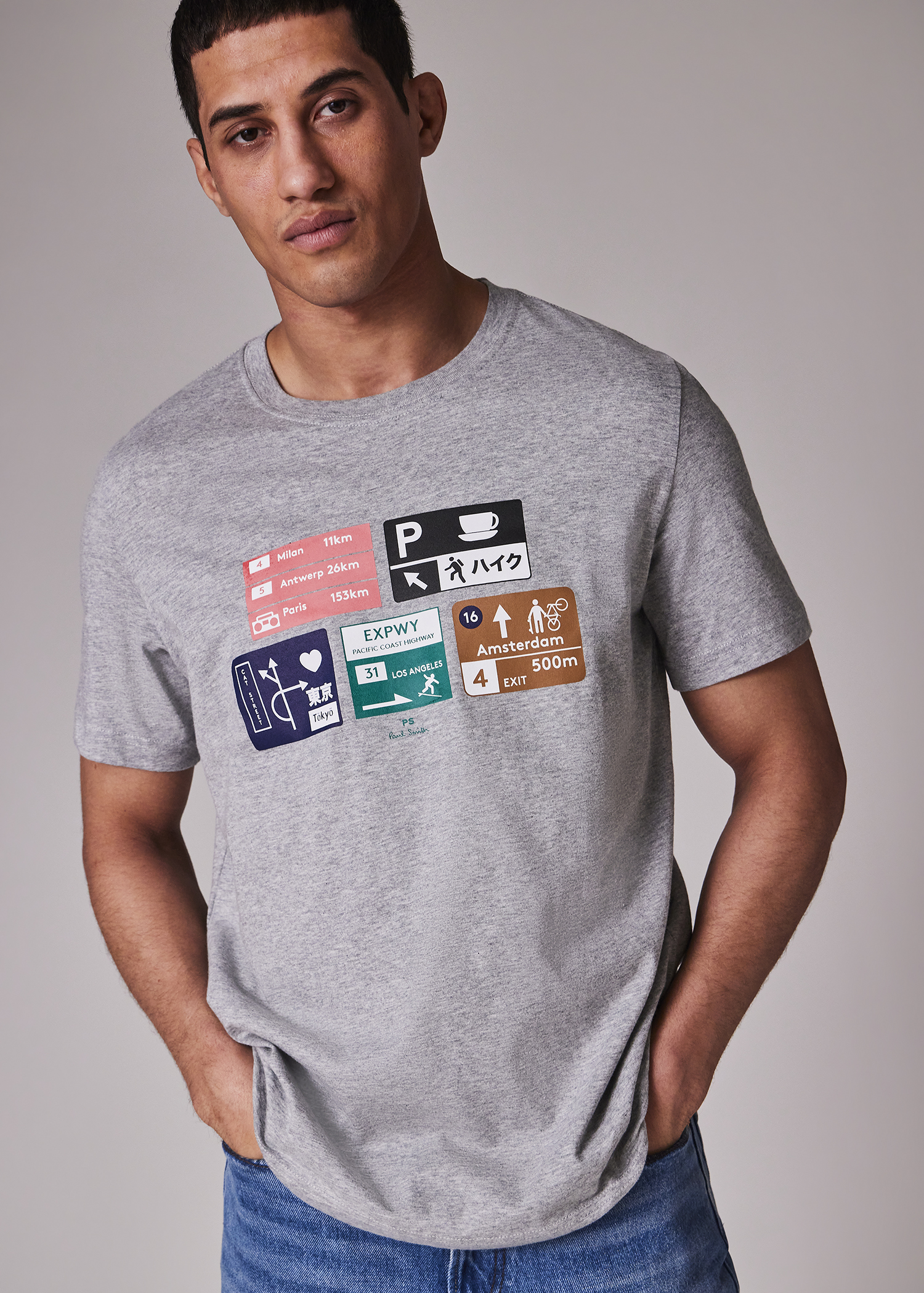 【PS25FW109】PS PAUL SMITH Tシャツ M2R 011R TP5261 Men's White 'Paint Dots' Print T-Shirt
