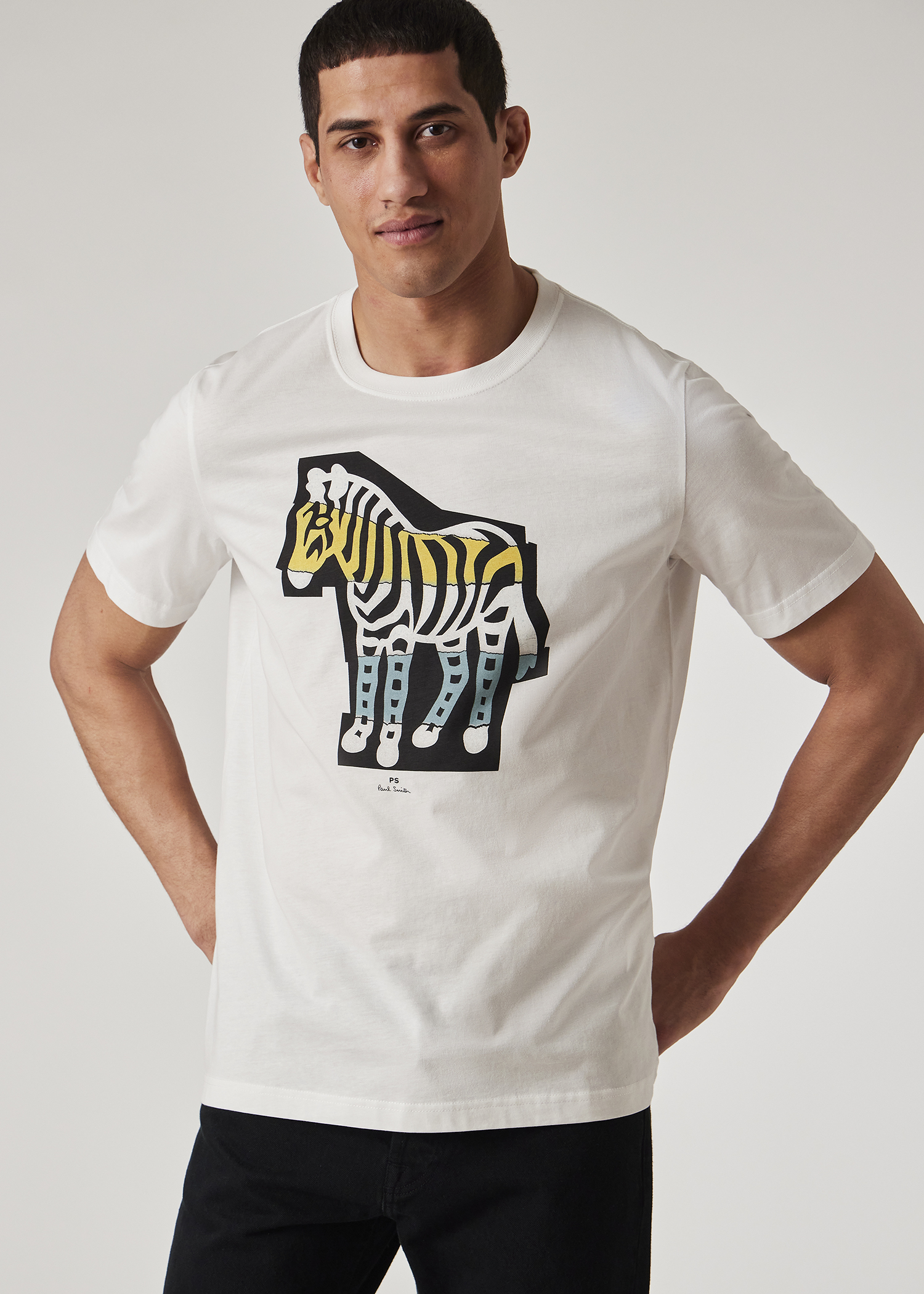 Tシャツ・カットソー Paul Smith SS25 REGULAR FIT T-SHIRT (M2R 011R PP5132 30C) Men's White 'Zebra Cutout' Print T-Shirt