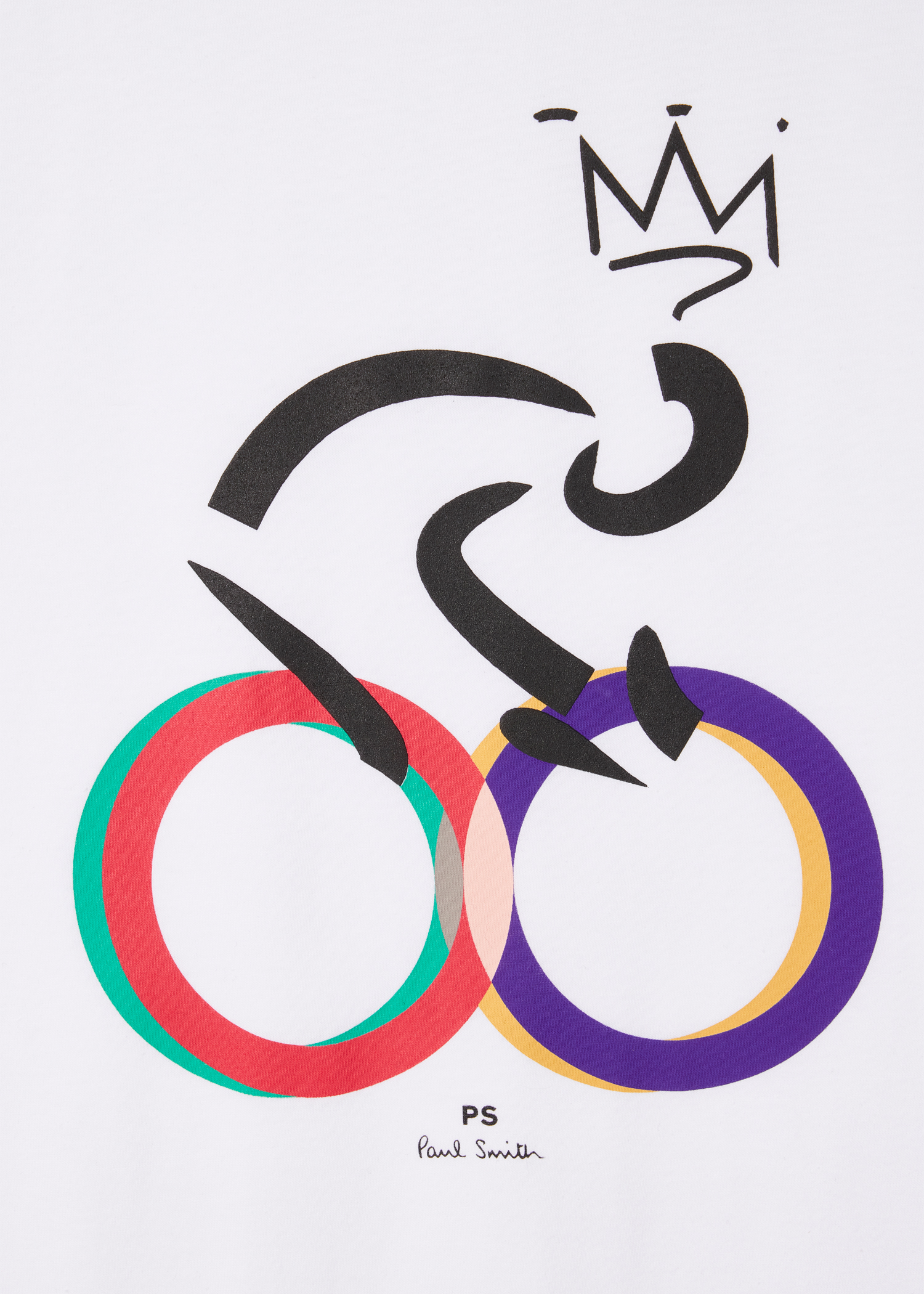 White 'Cyclist' Print T-Shirt