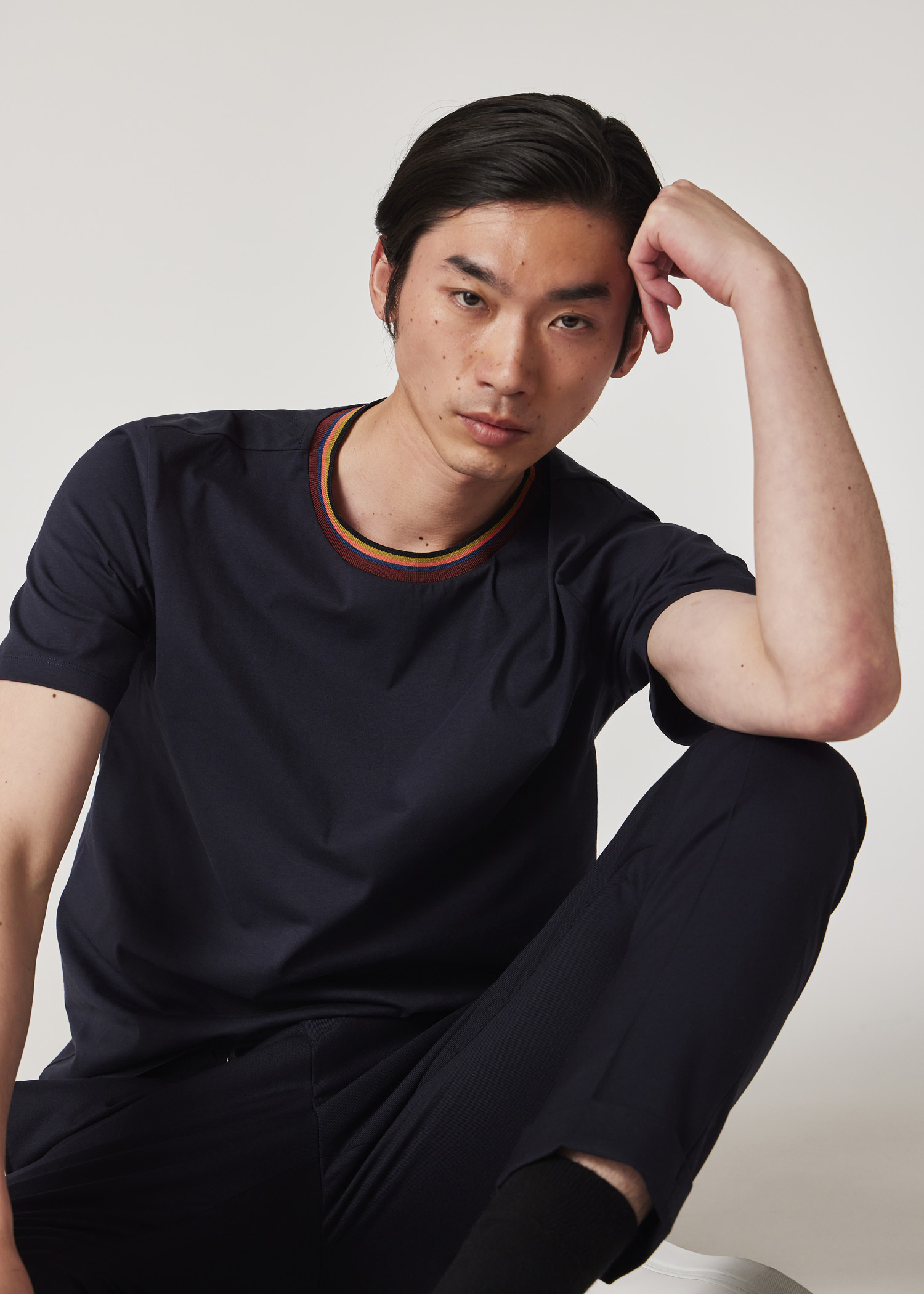 【Opening Project】 Identity Stripe Collar Half T Shirt MUSINSA | OPENING PROJECT Identity Stripe Collar Half T