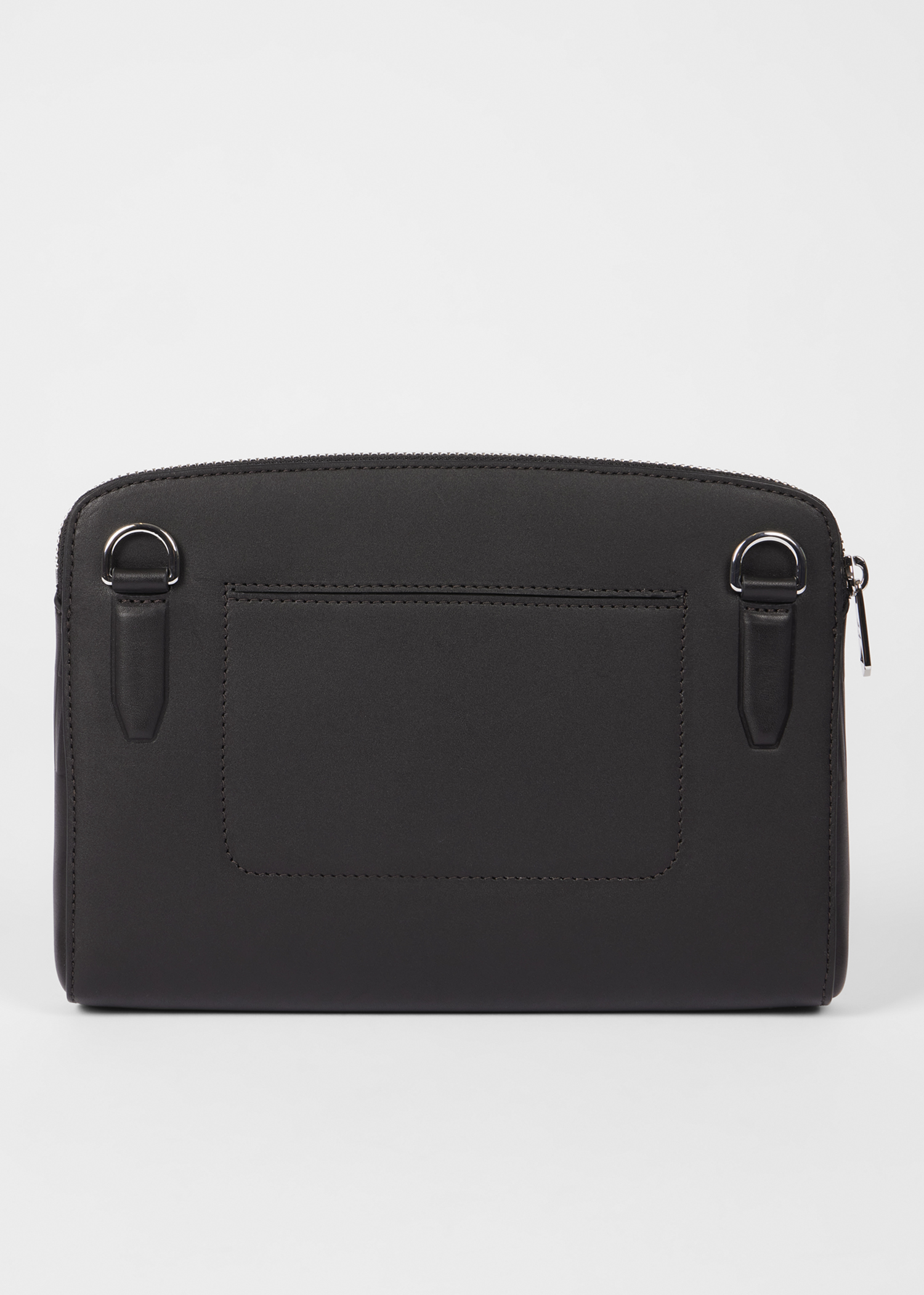 Dark Brown Leather 'Shadow Stripe' Cross-Body Bag