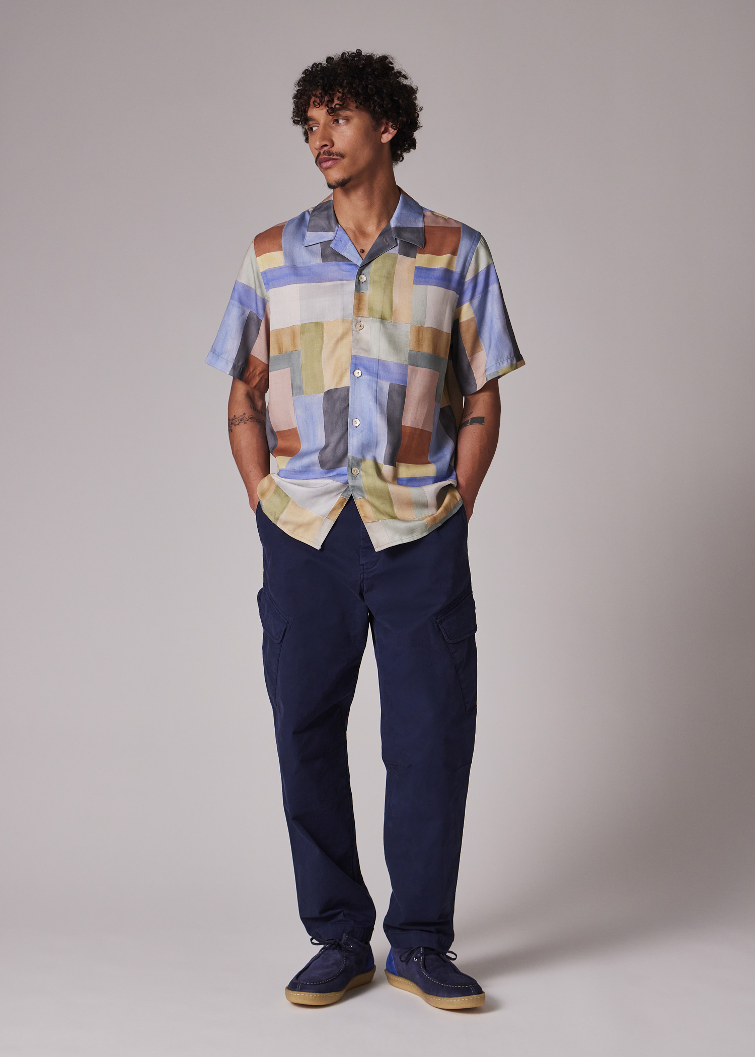 Paul Smith Patchwork Pattern L Size Long Sleeve Shirt | eBay