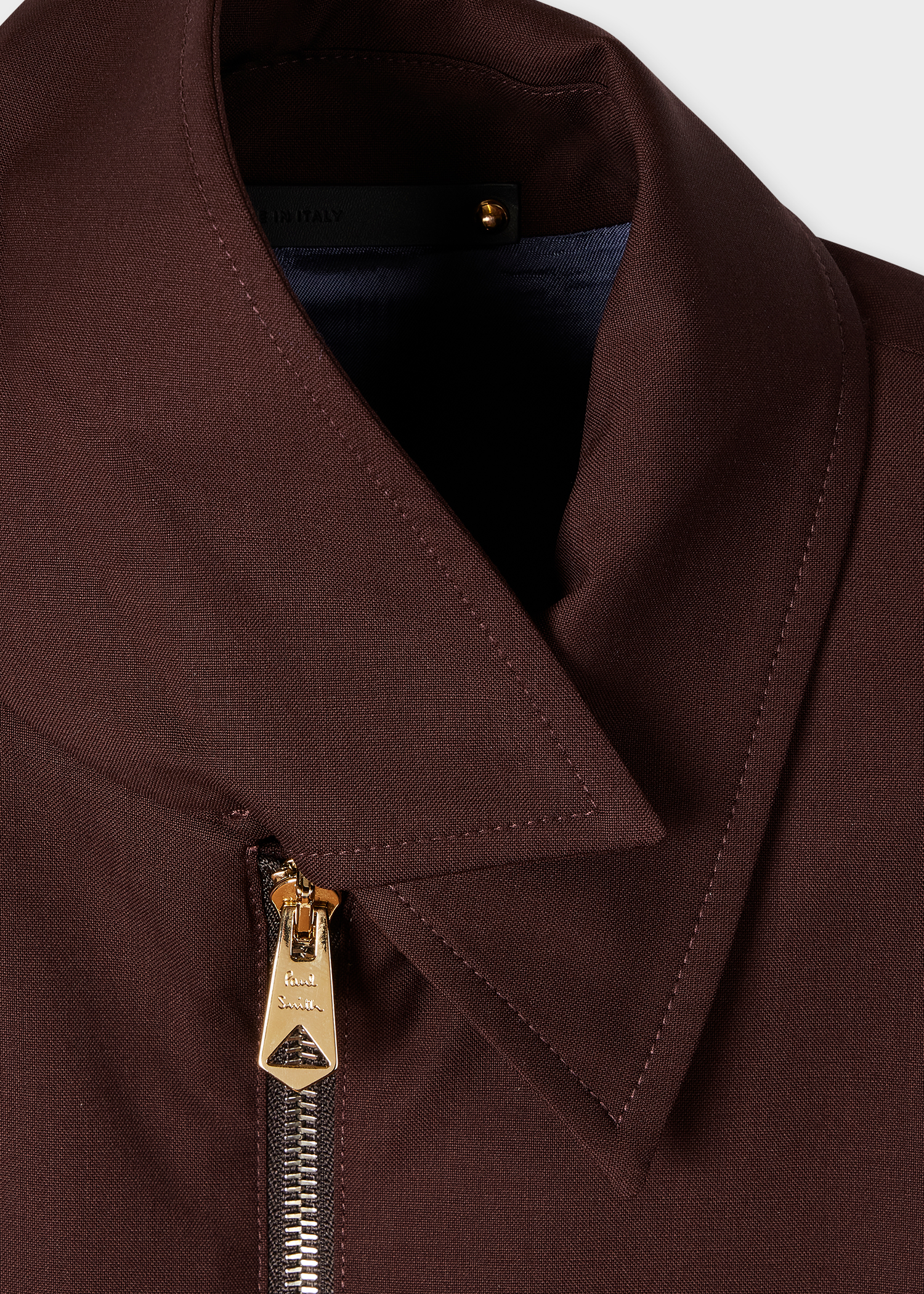 Men's Burgundy 'Storm System' Wool Short Zip Jacket