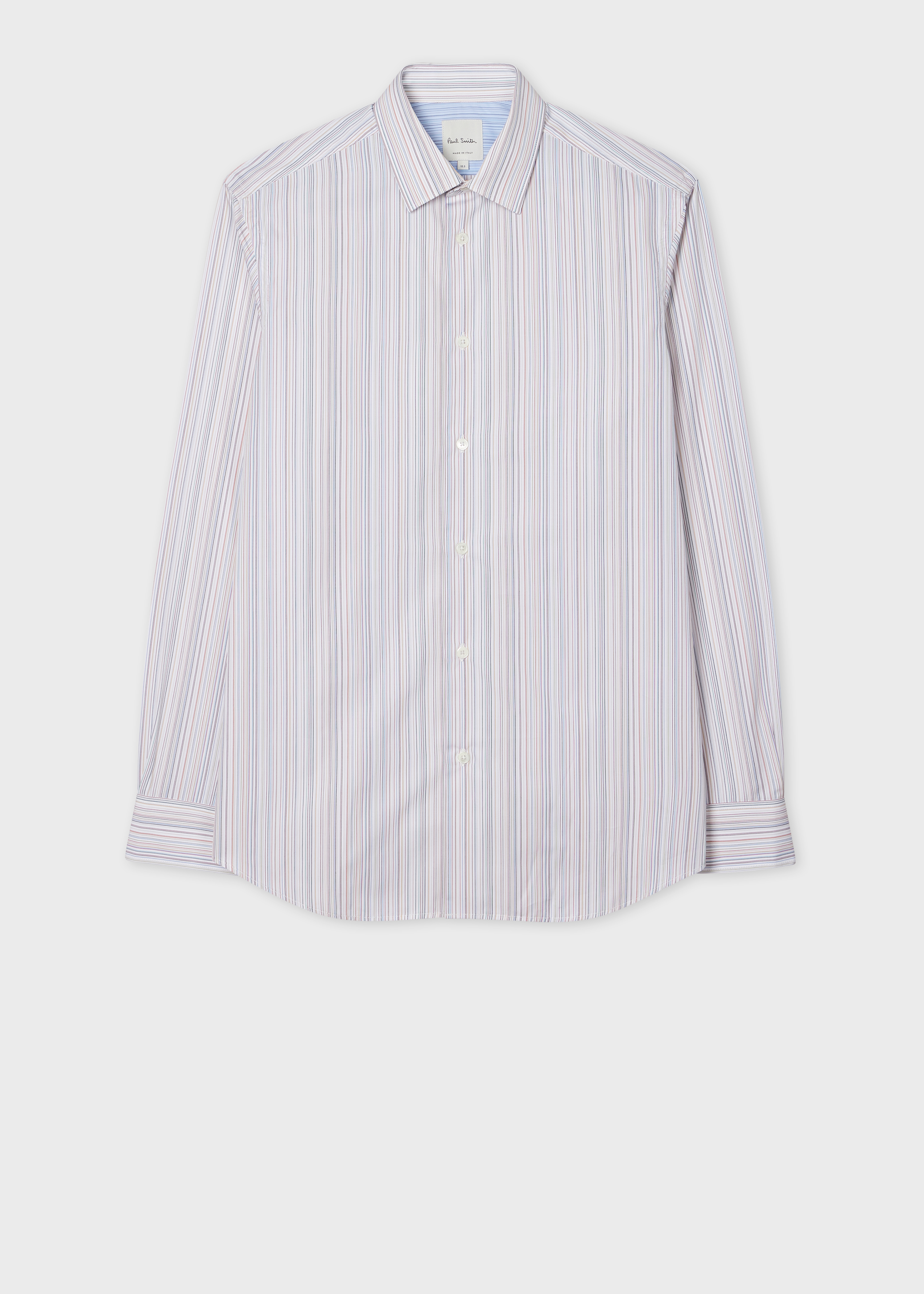 Tailored-Fit Cotton Subtle 'Signature Stripe' Shirt