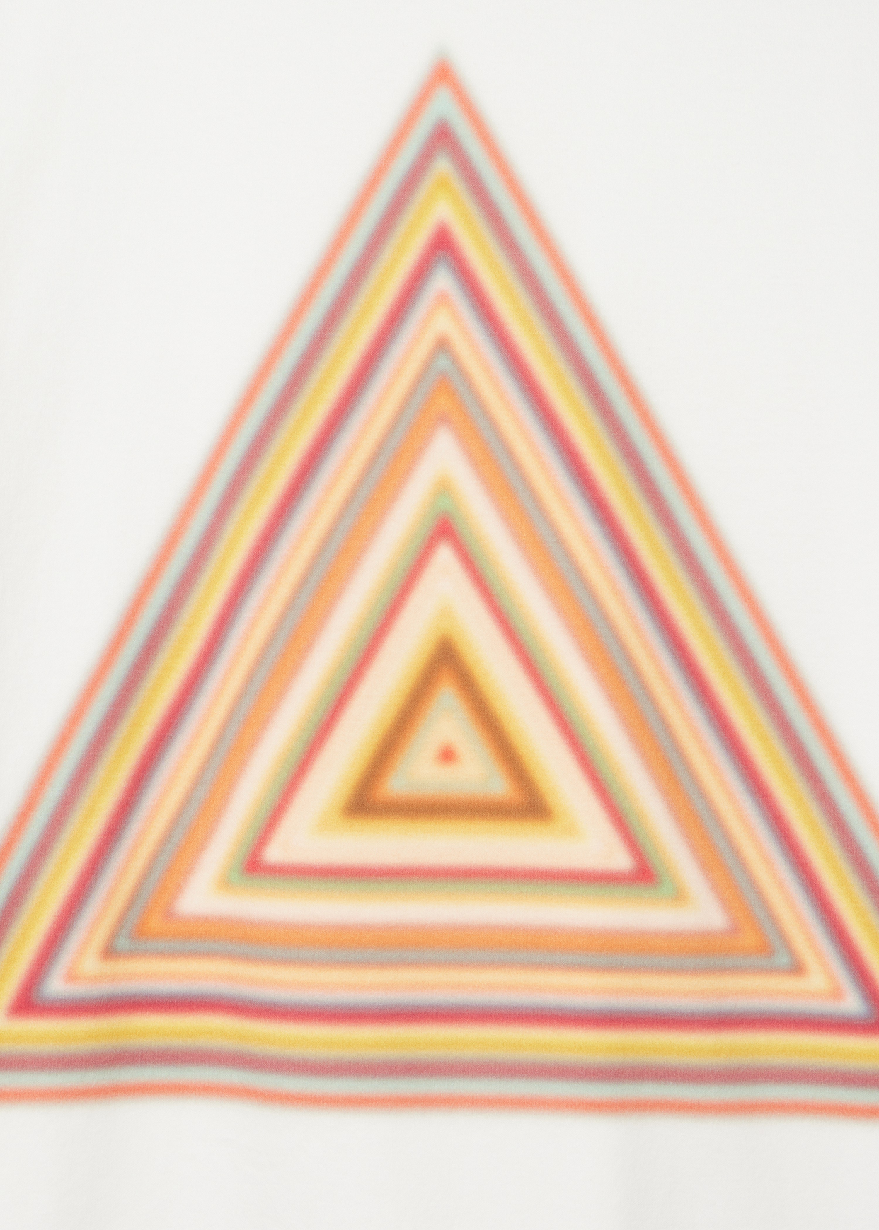 White 'Signature Stripe Triangle' Print T-Shirt