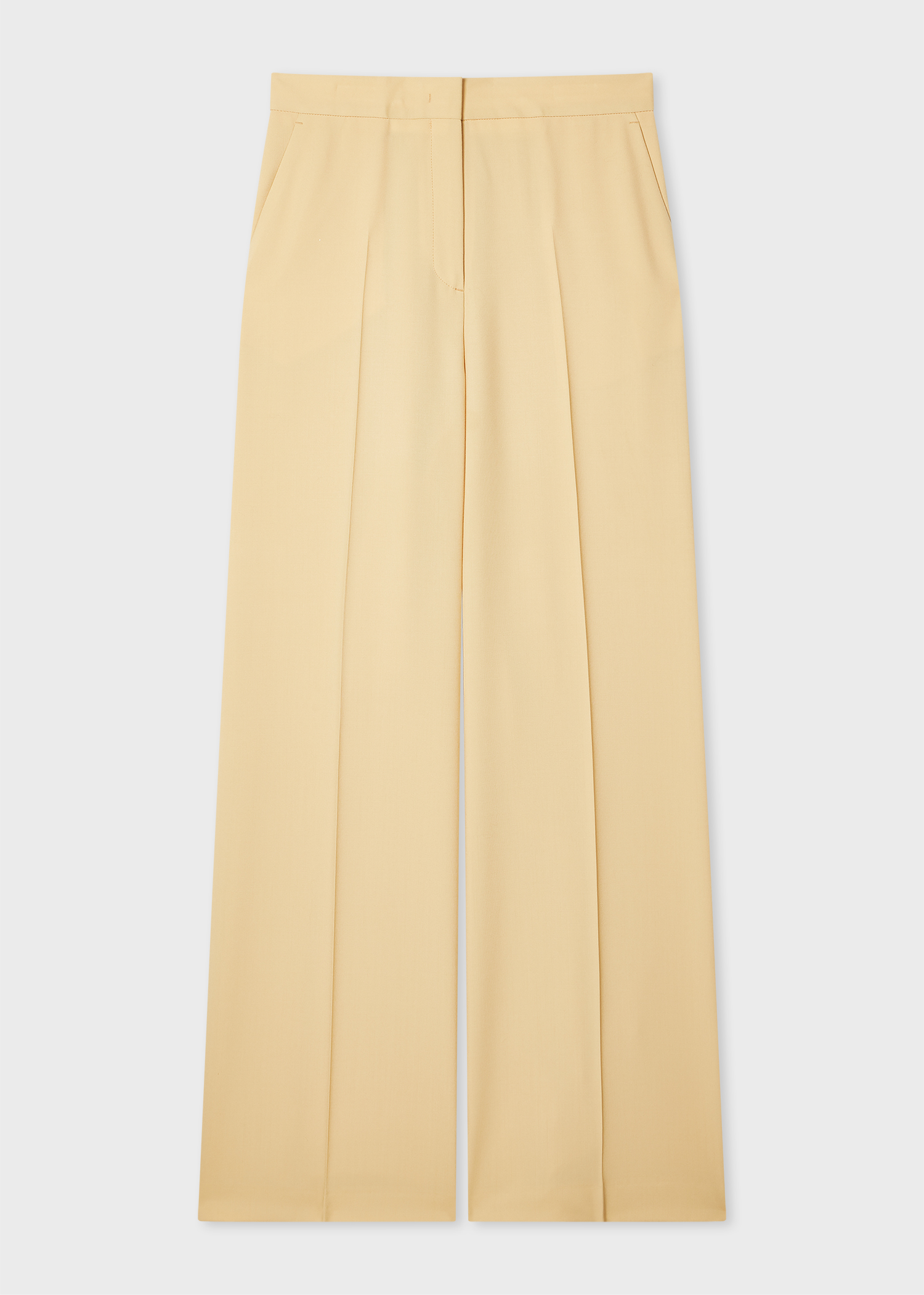 Women's Sea Green Wool Wide-Leg Trousers