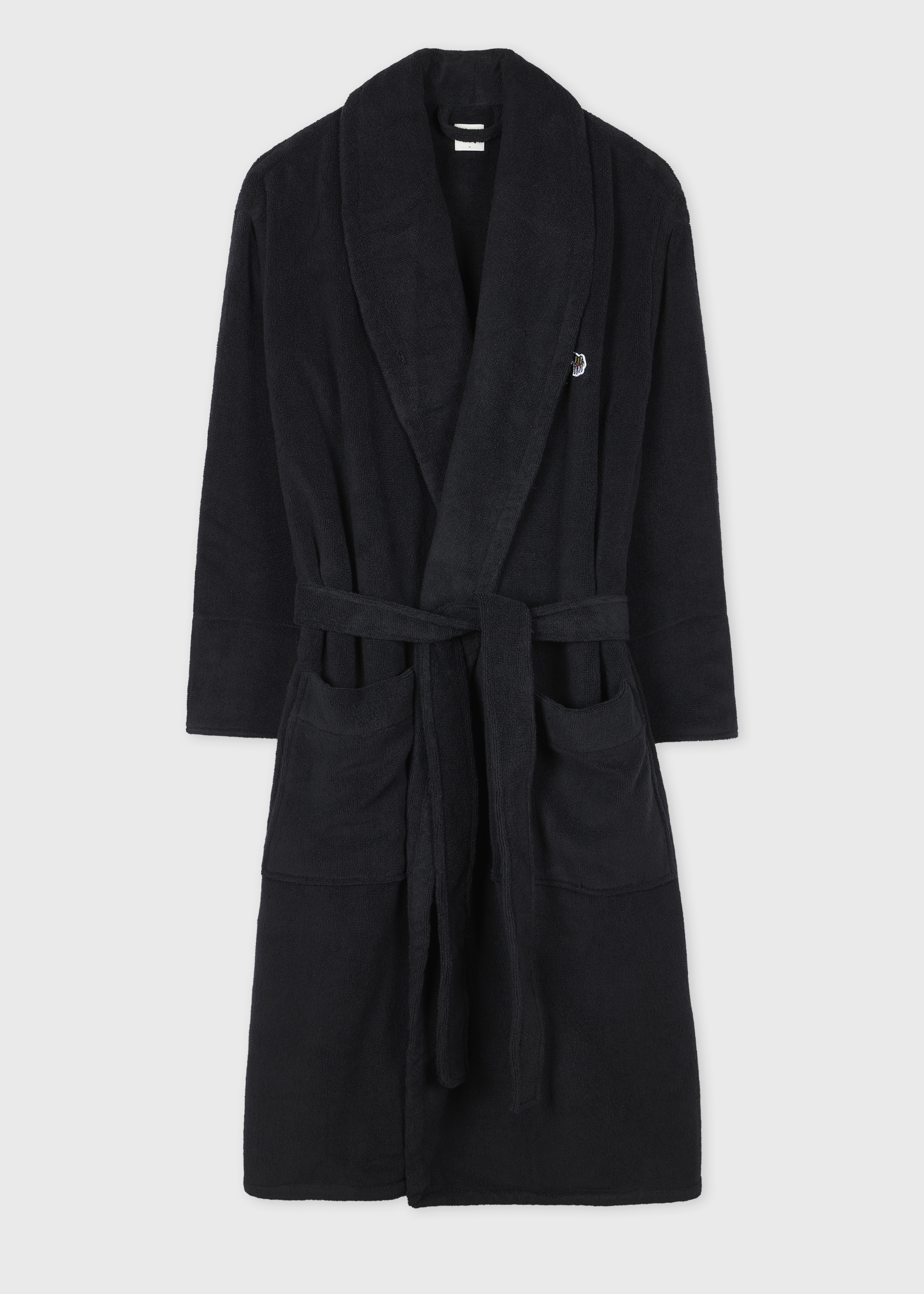 Paul Smith Black Zebra Logo Towelling Dressing Gown - Size S