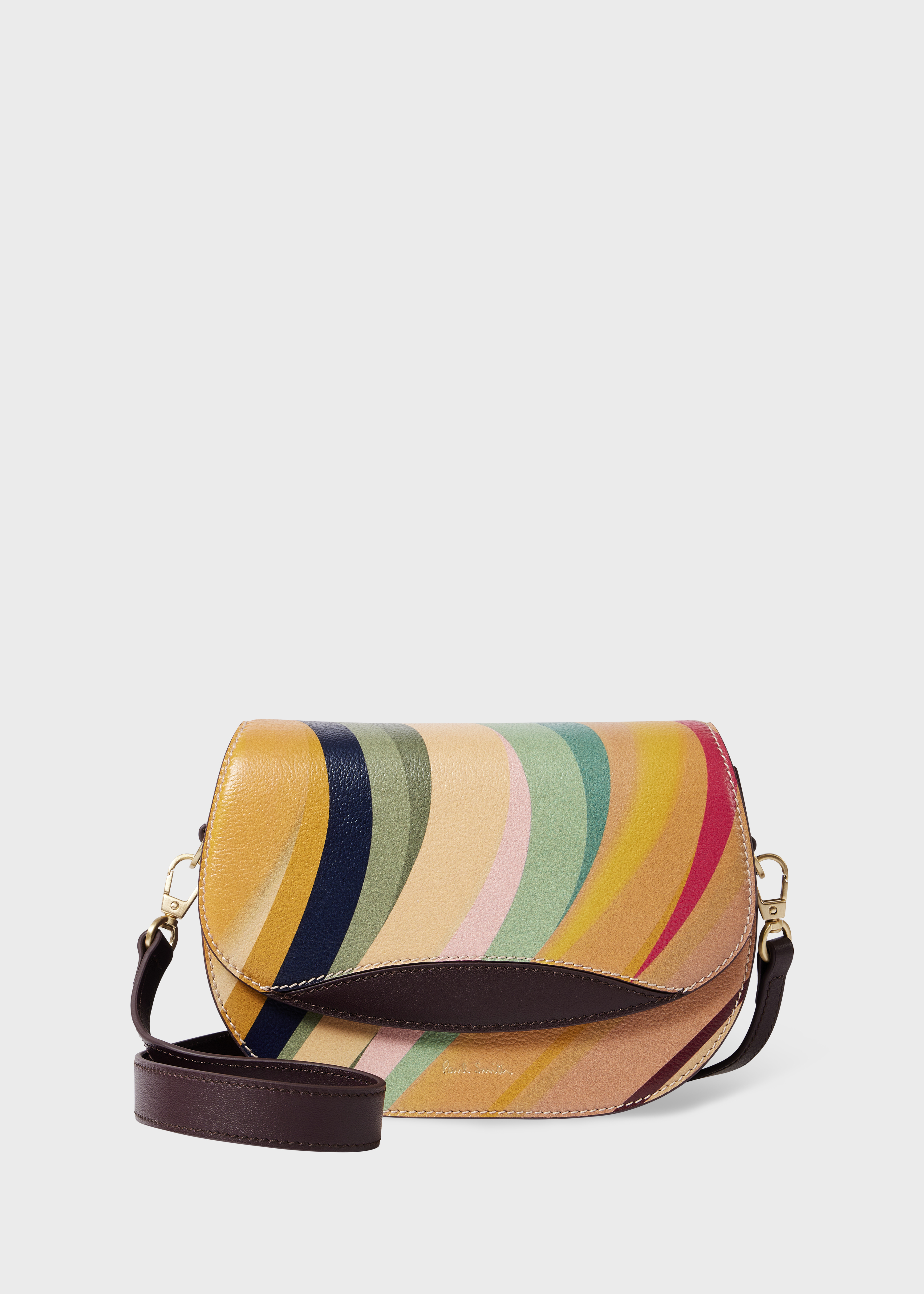 Women's 'Dusky Swirl' Leather Saddle Bag