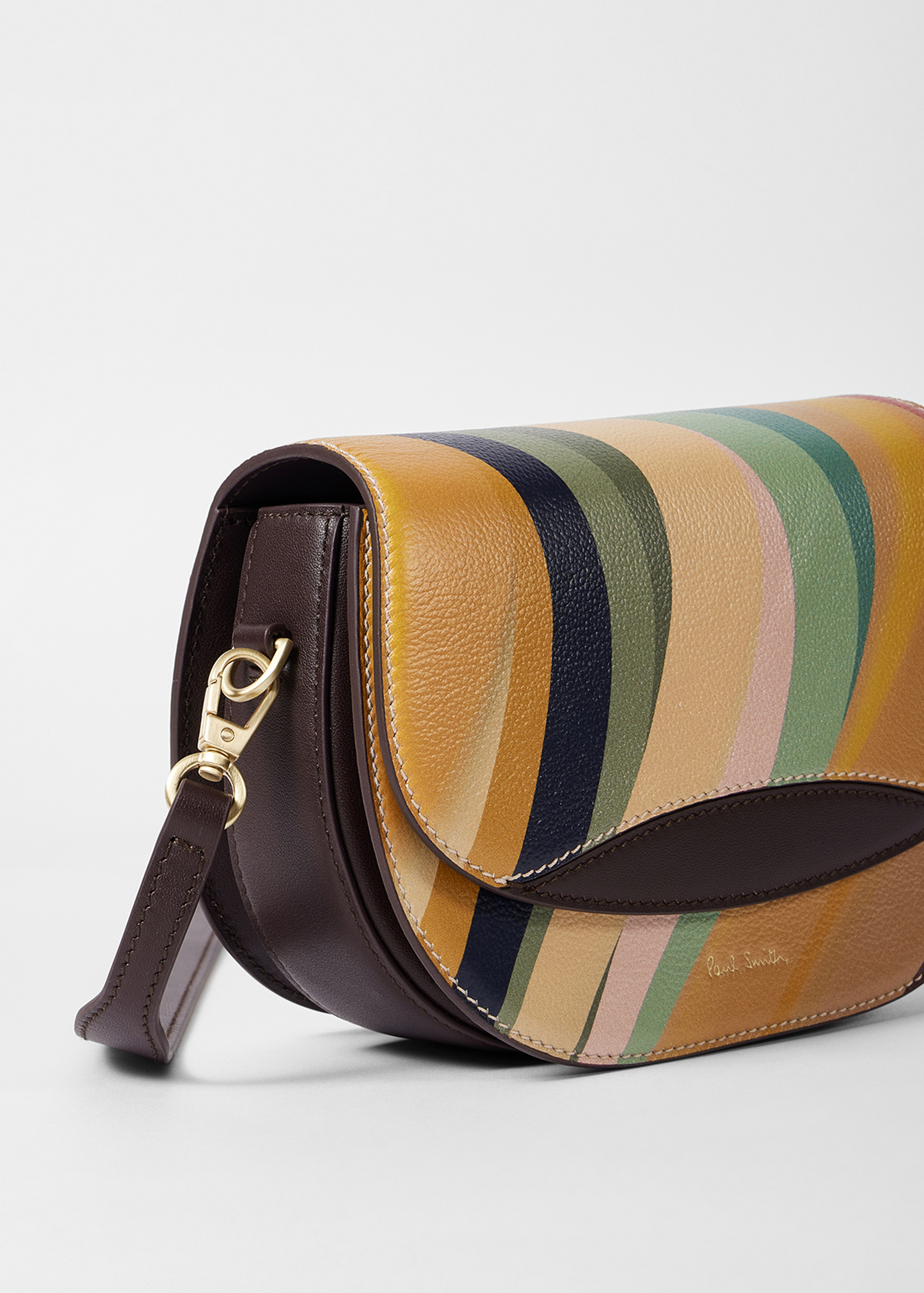 Women's 'Dusky Swirl' Leather Saddle Bag